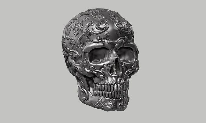 Ornament skull a12 3d print model  3D print model