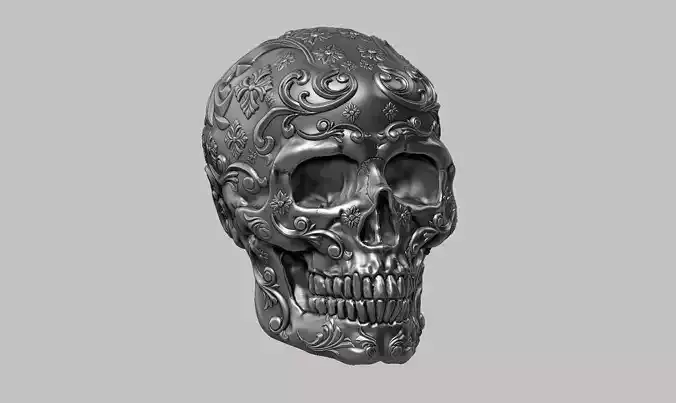 Ornament skull a12 3d print model  3D print model