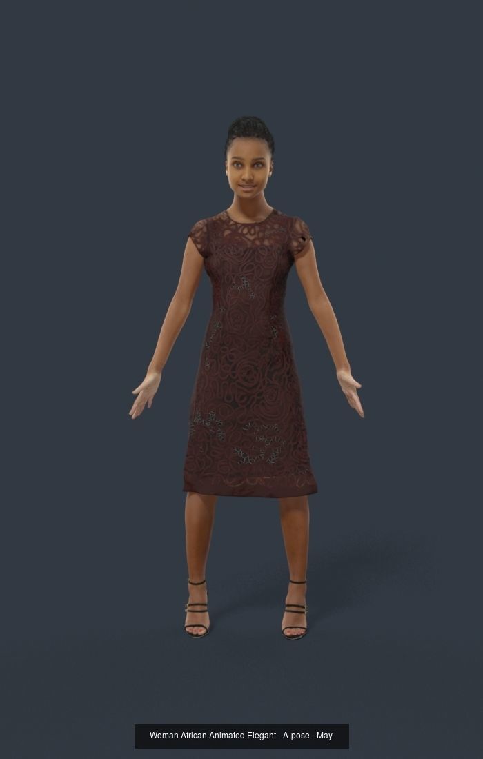 7x ANIMATED RIGGED BUSINESS DIVERSE PEOPLE ASIAN AFRICAN WOMAN 3D Model Collection_2