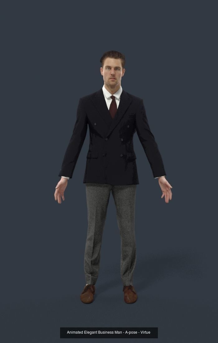 7x ANIMATED RIGGED BUSINESS DIVERSE PEOPLE ASIAN AFRICAN WOMAN 3D Model Collection_5