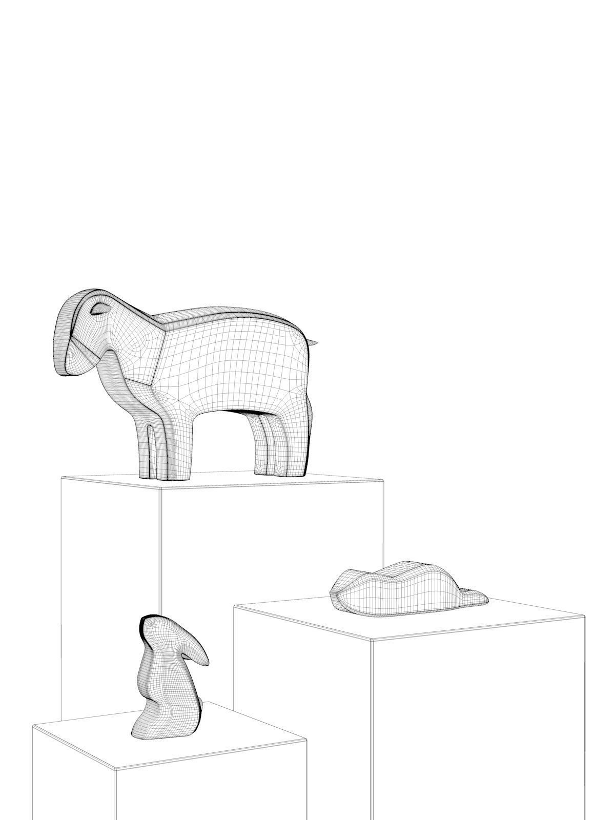 Wooden Animals Toys 3D model_3