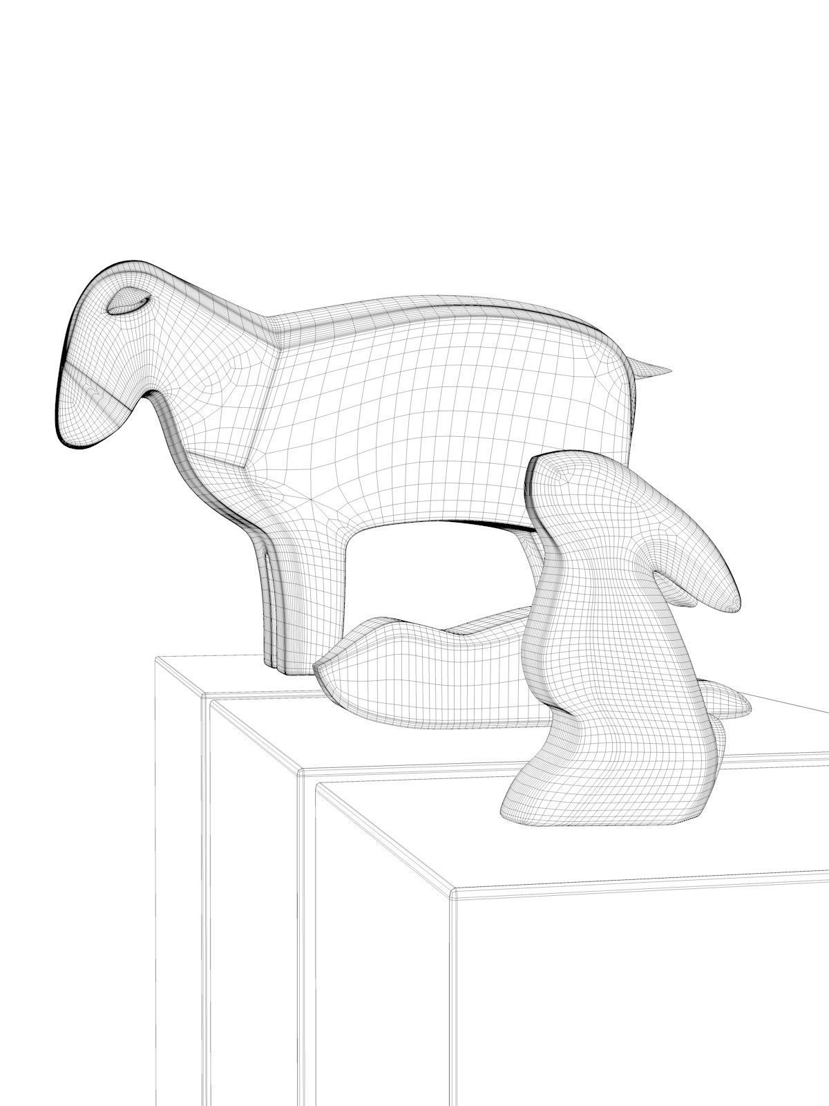 Wooden Animals Toys 3D model_4