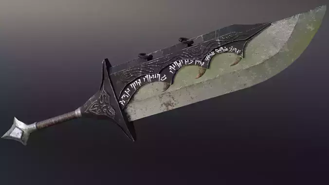 Two-handed sword Low-poly 3D model