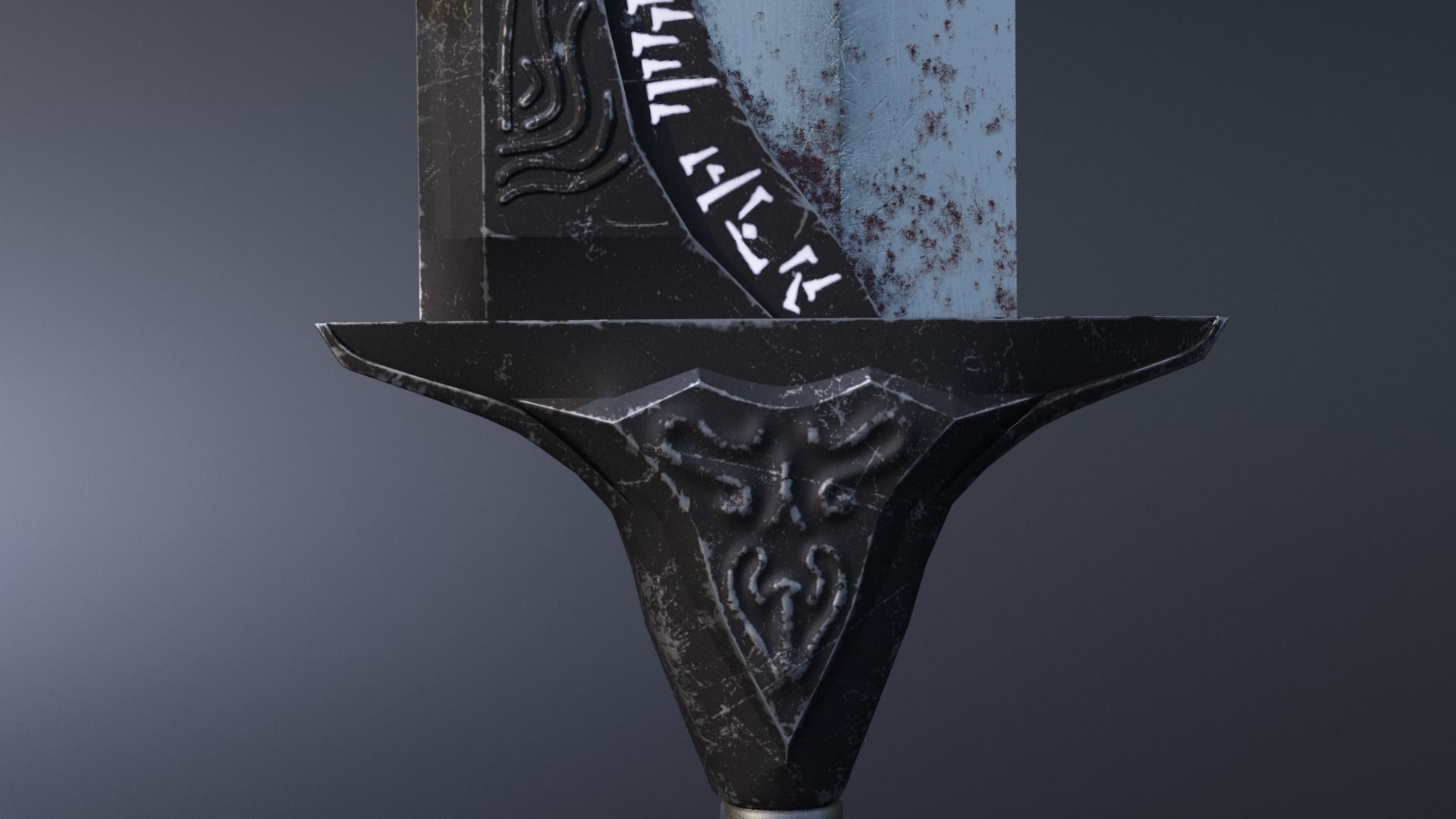 Two-handed sword Low-poly 3D model_4