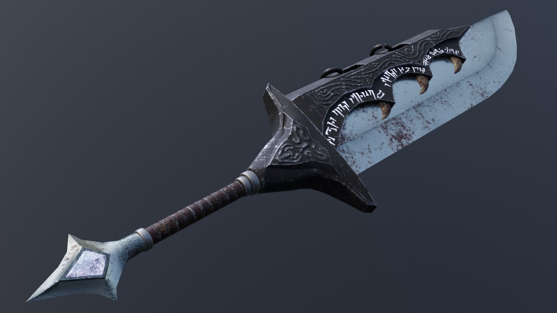 Two-handed sword Low-poly 3D model_2
