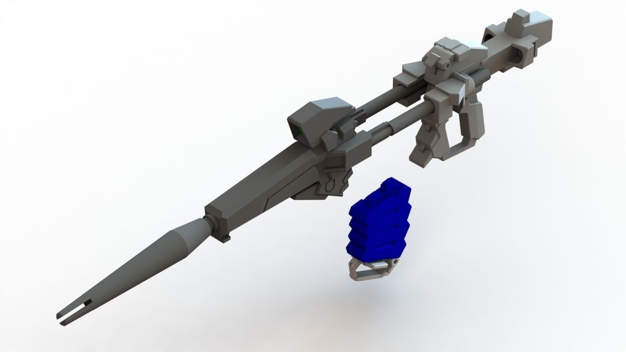 Gundam unicorn beam magnum - human size 3D print model_5