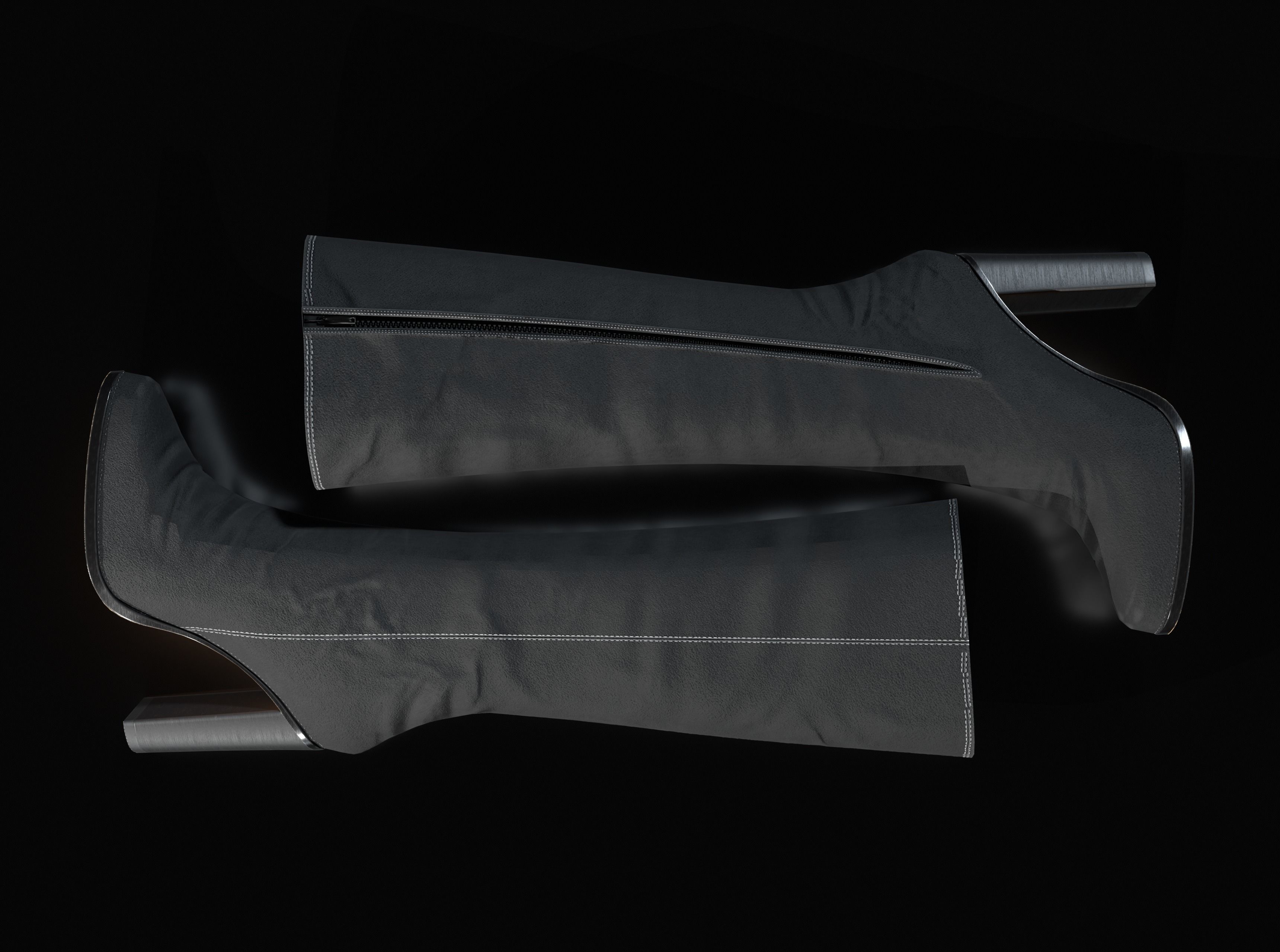 High Heel Boots Low-poly 3D model_11