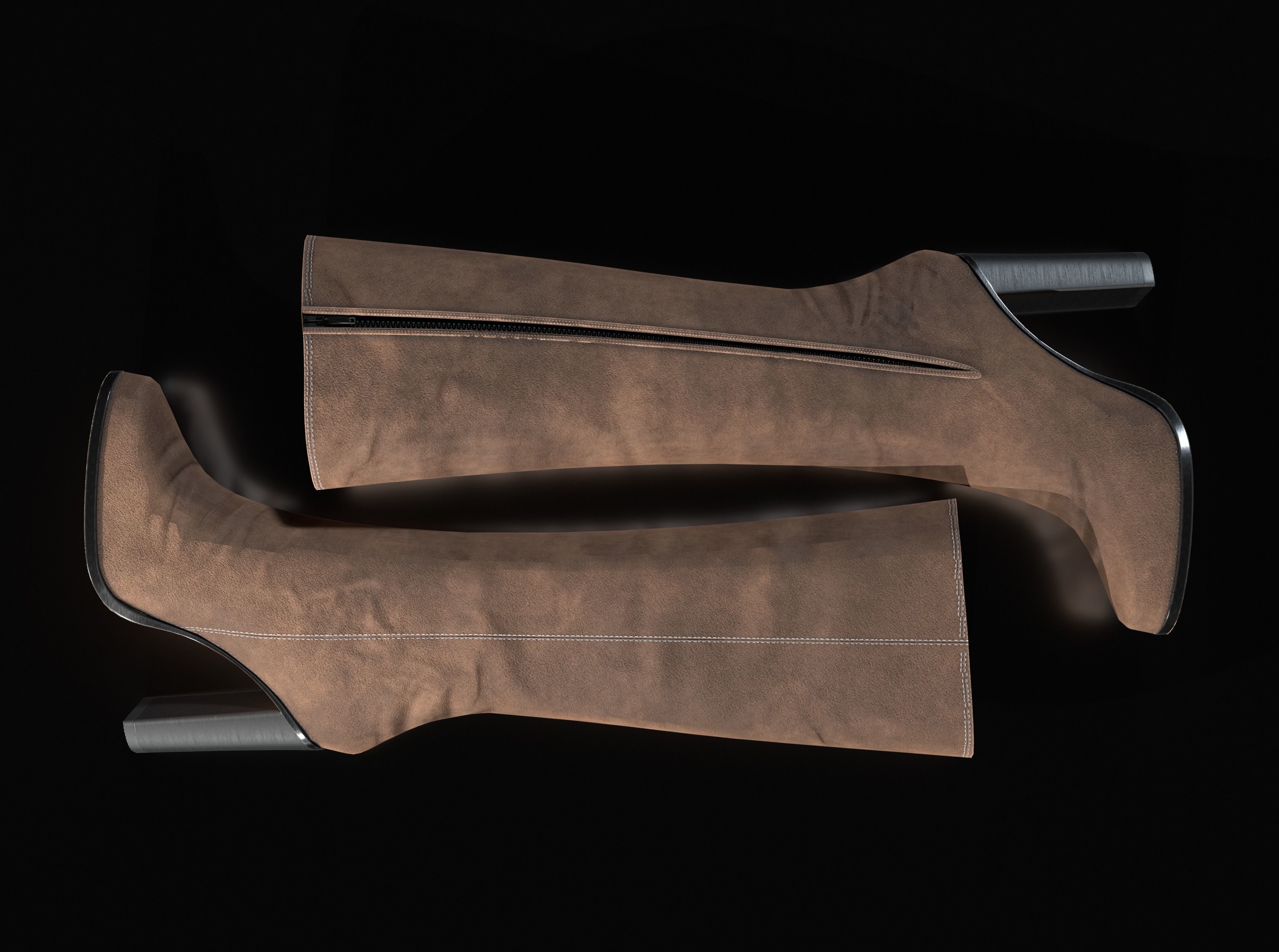 High Heel Boots Low-poly 3D model_13