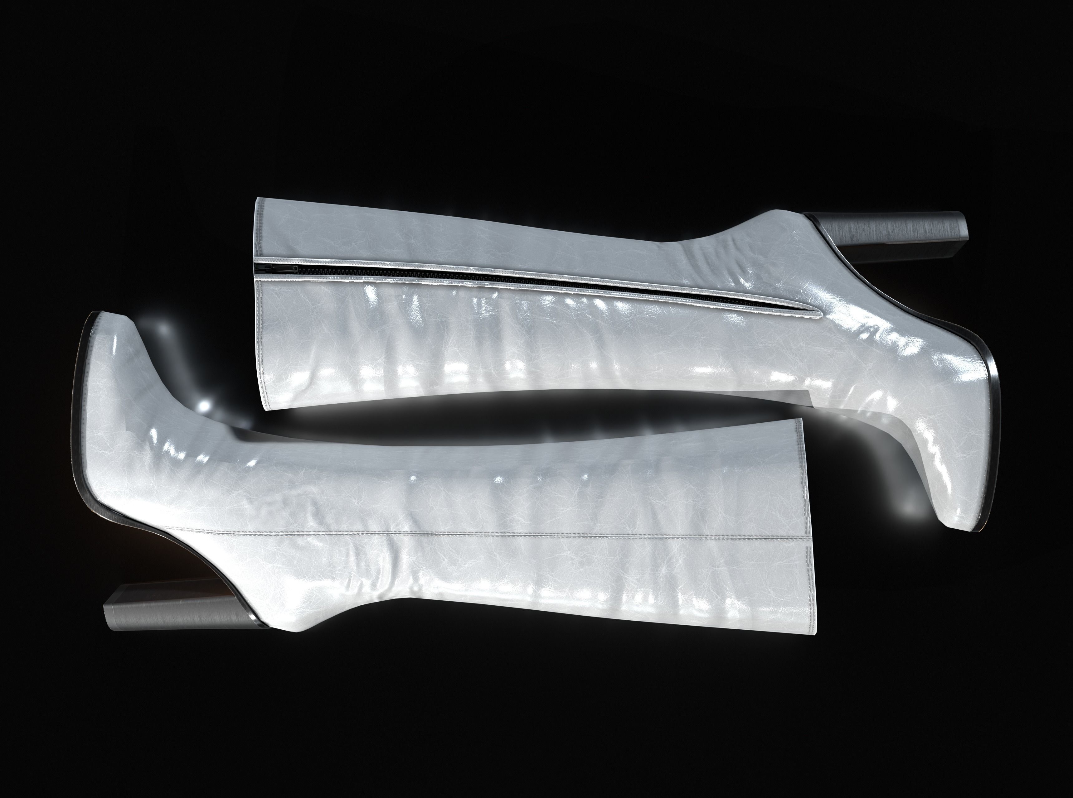 High Heel Boots Low-poly 3D model_12