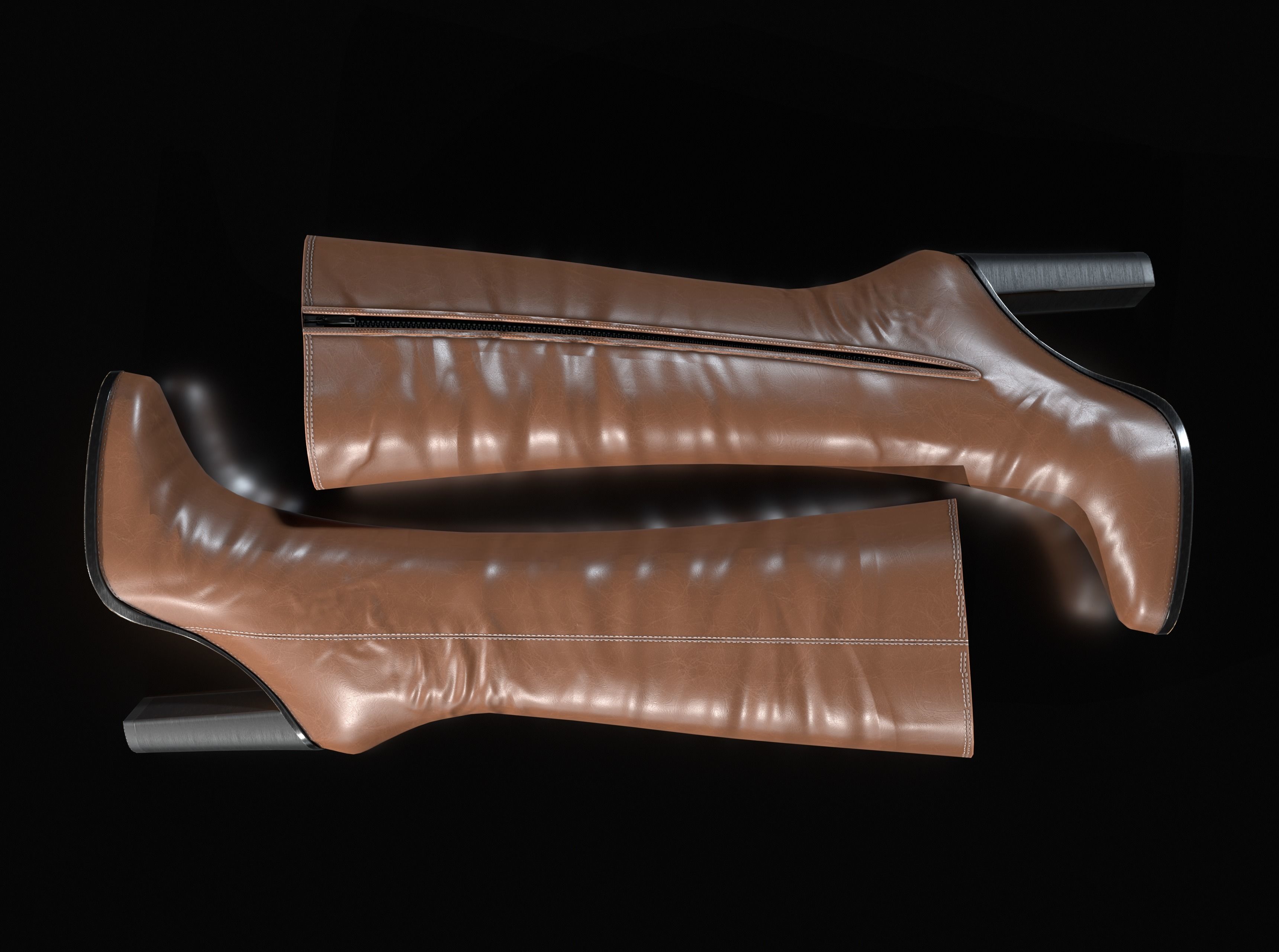 High Heel Boots Low-poly 3D model_7