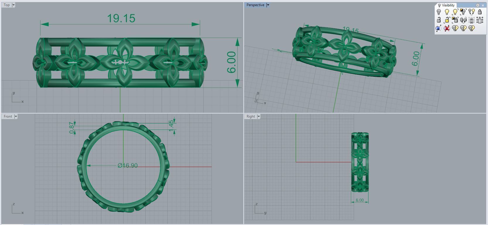 Plain Band ring  54 3D print model_5
