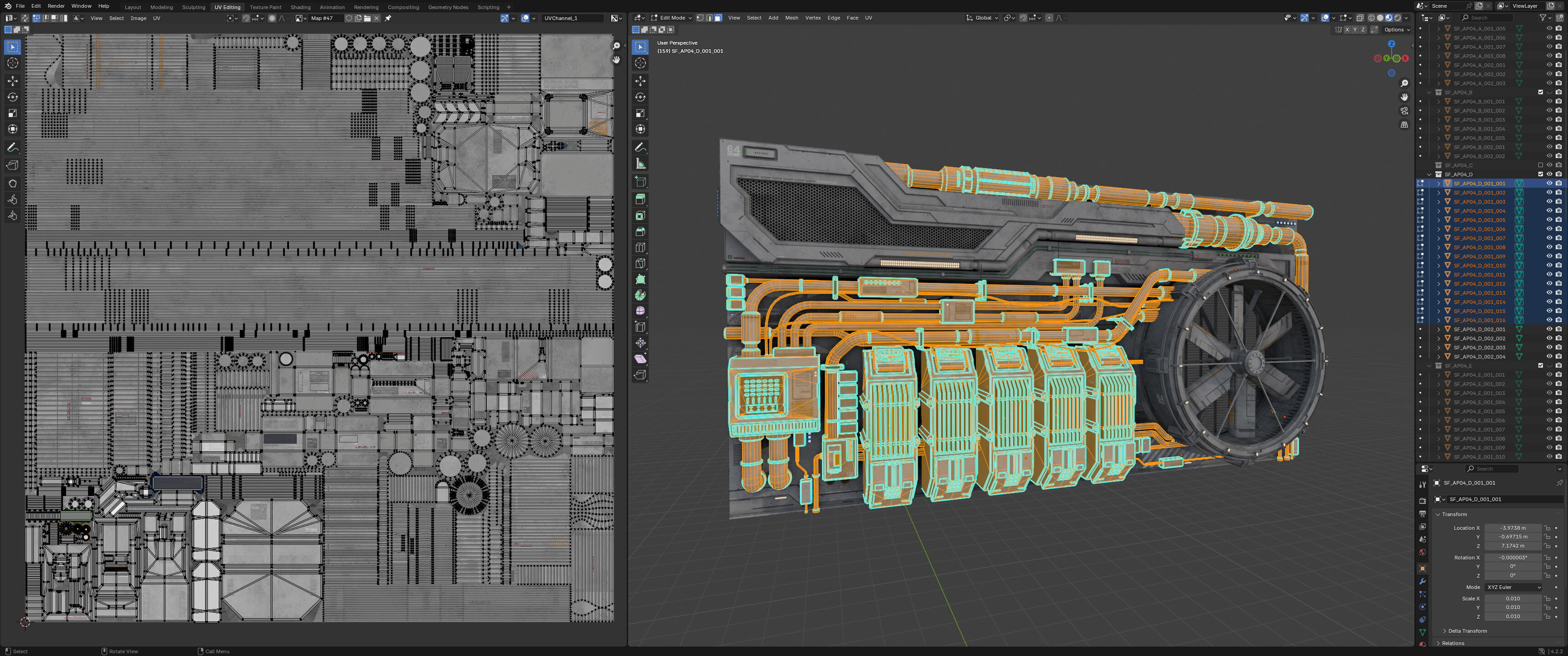 Sci-Fi Architecture Panels Kit Vol 04-PBR Low-poly 3D model_31