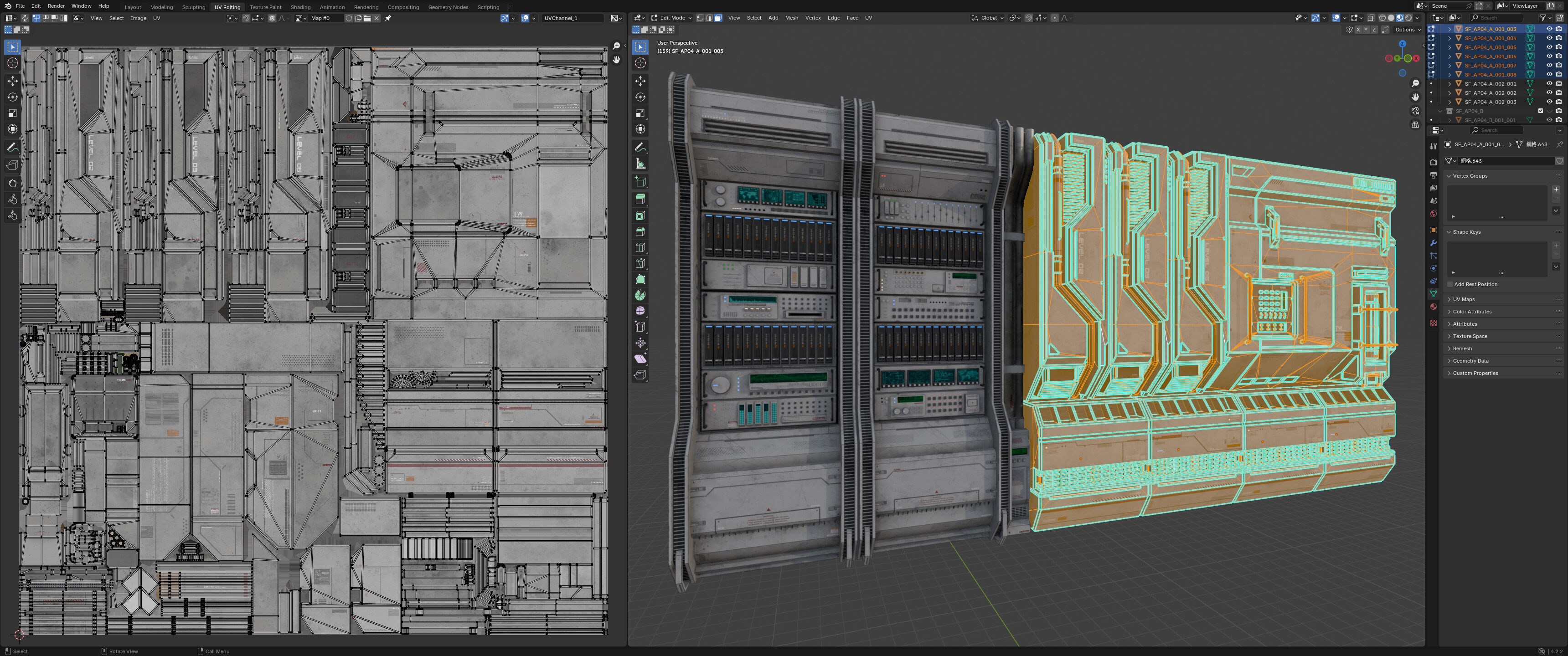 Sci-Fi Architecture Panels Kit Vol 04-PBR Low-poly 3D model_25