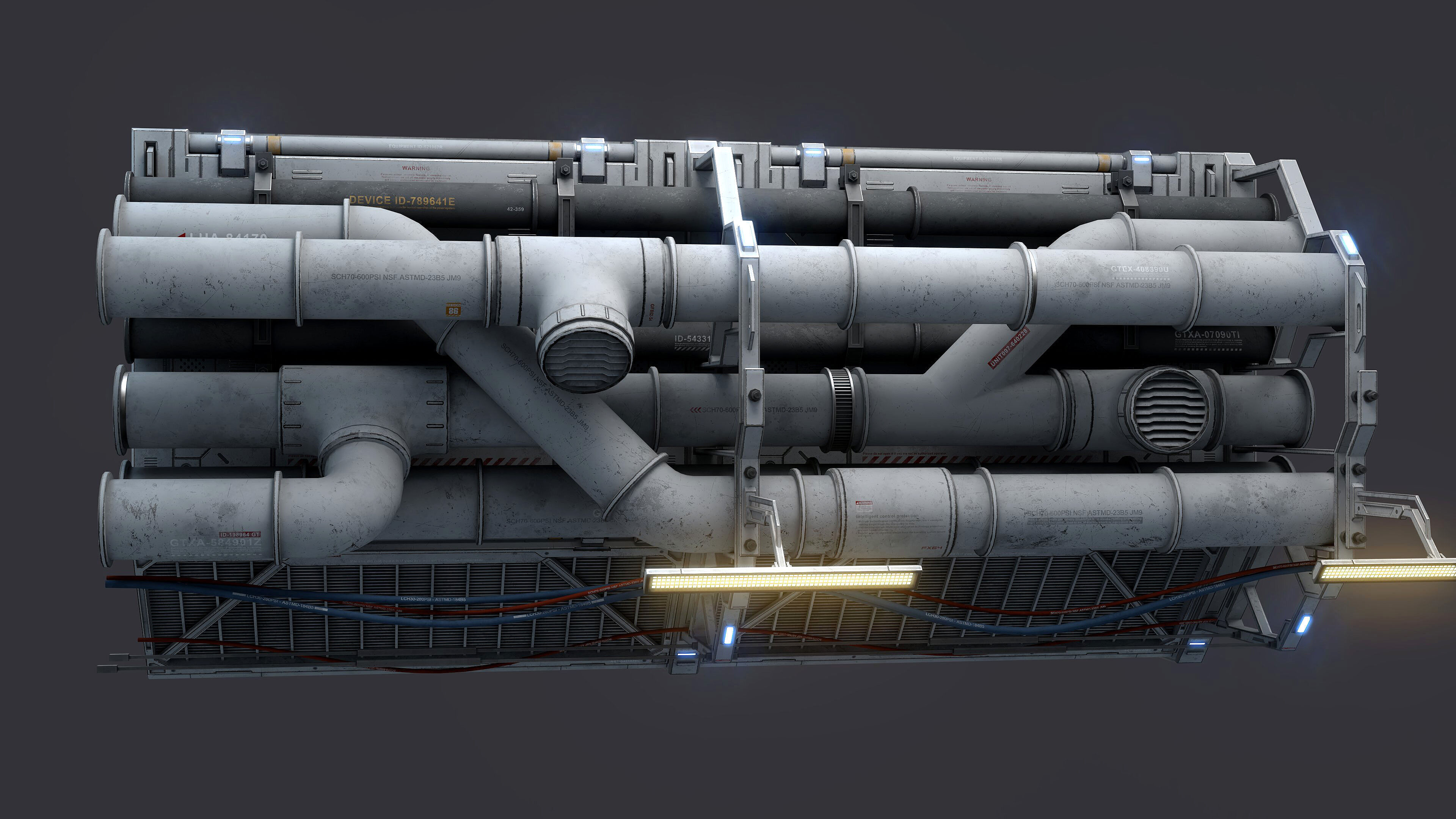 Sci-Fi Architecture Panels Kit Vol 04-PBR Low-poly 3D model_19