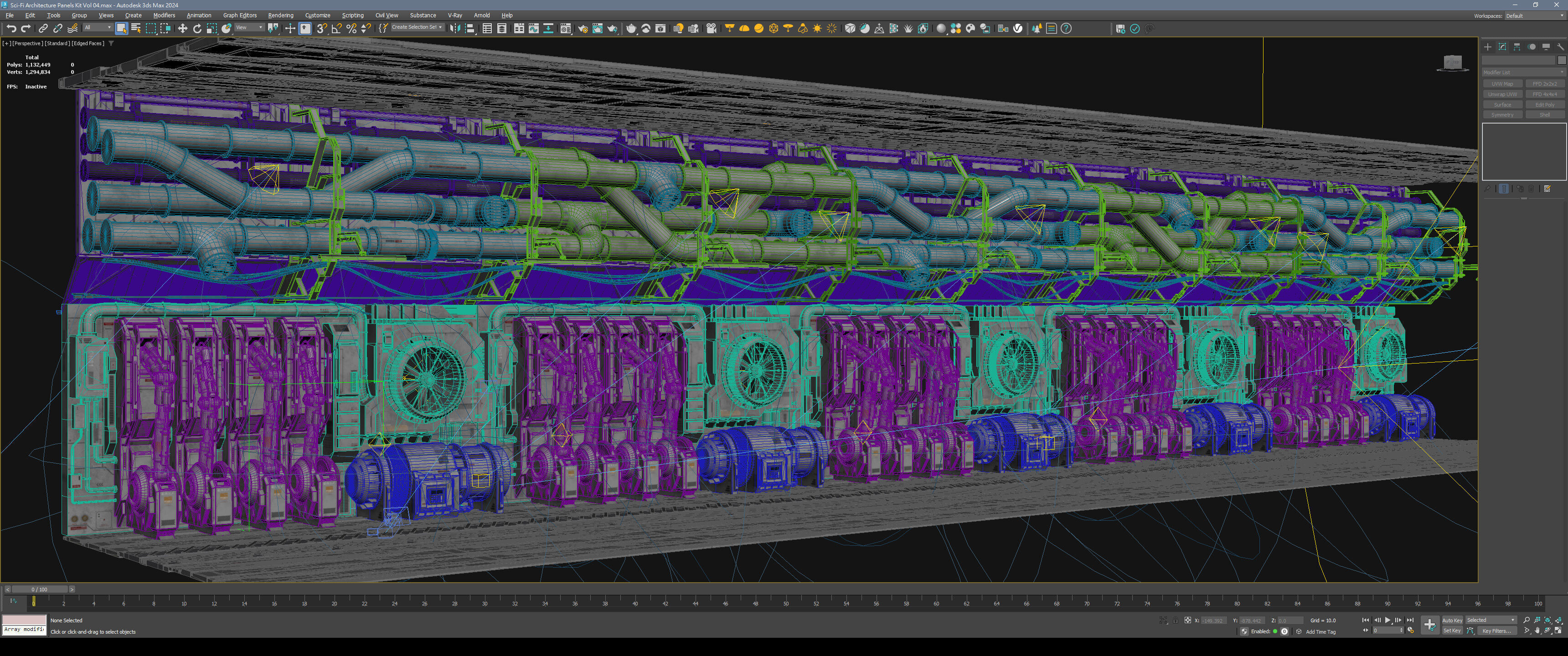 Sci-Fi Architecture Panels Kit Vol 04-PBR Low-poly 3D model_42