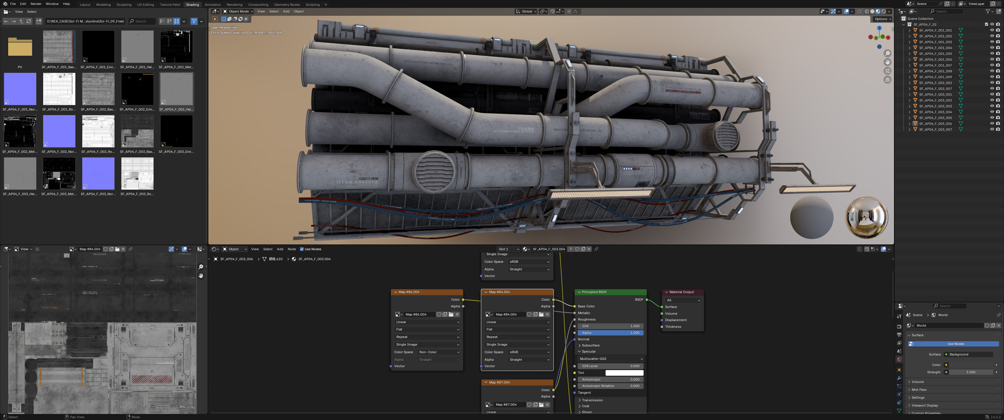 Sci-Fi Architecture Panels Kit Vol 04-PBR Low-poly 3D model_38