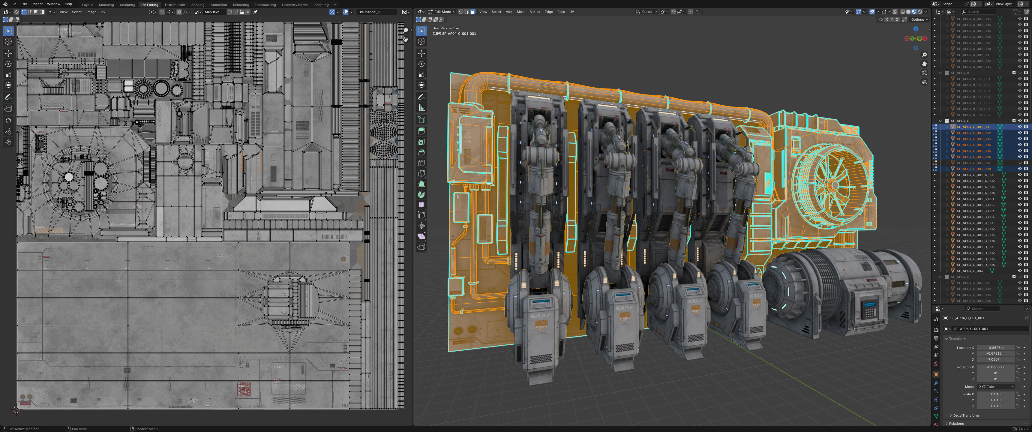Sci-Fi Architecture Panels Kit Vol 04-PBR Low-poly 3D model_29
