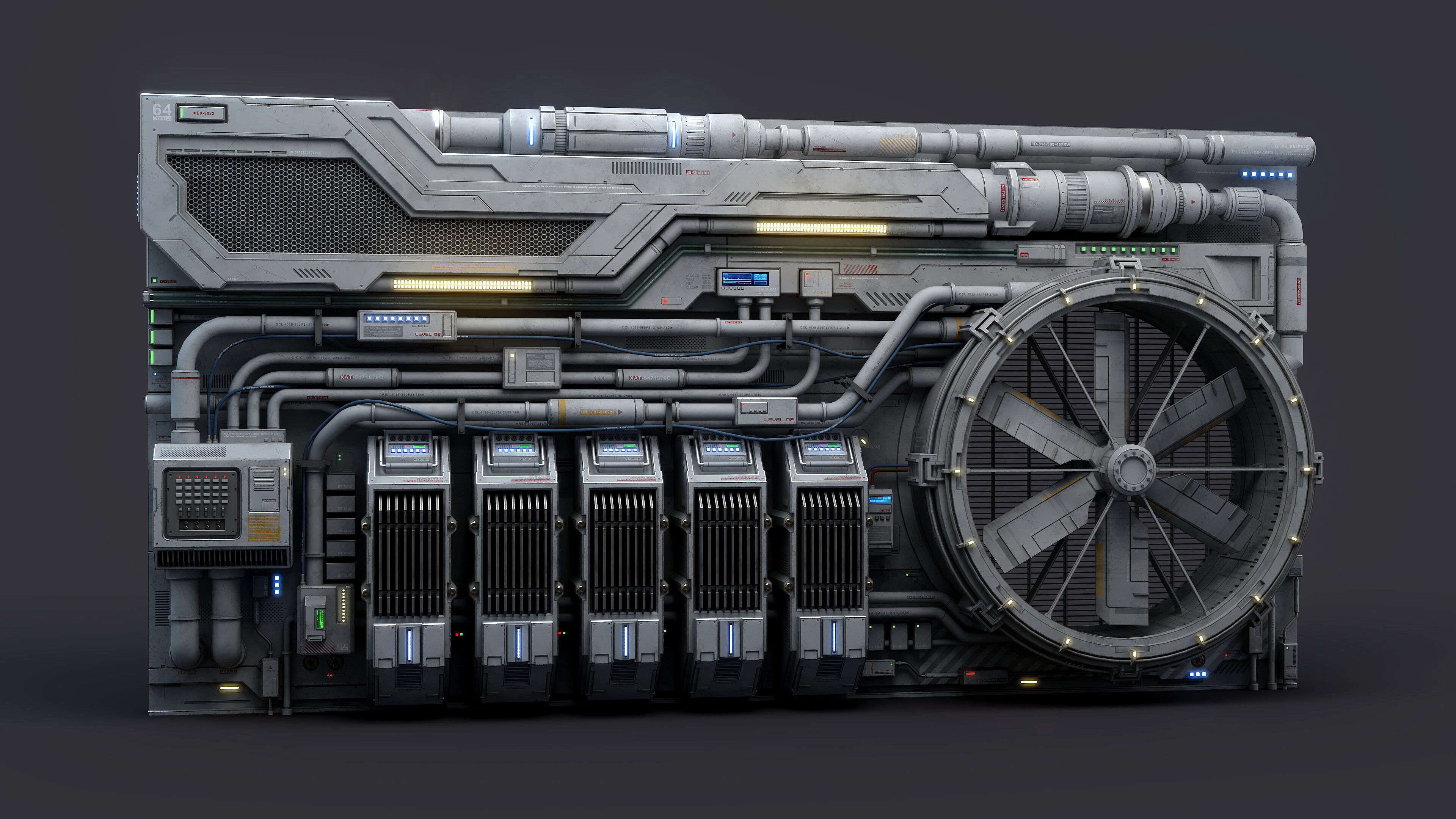Sci-Fi Architecture Panels Kit Vol 04-PBR Low-poly 3D model_12