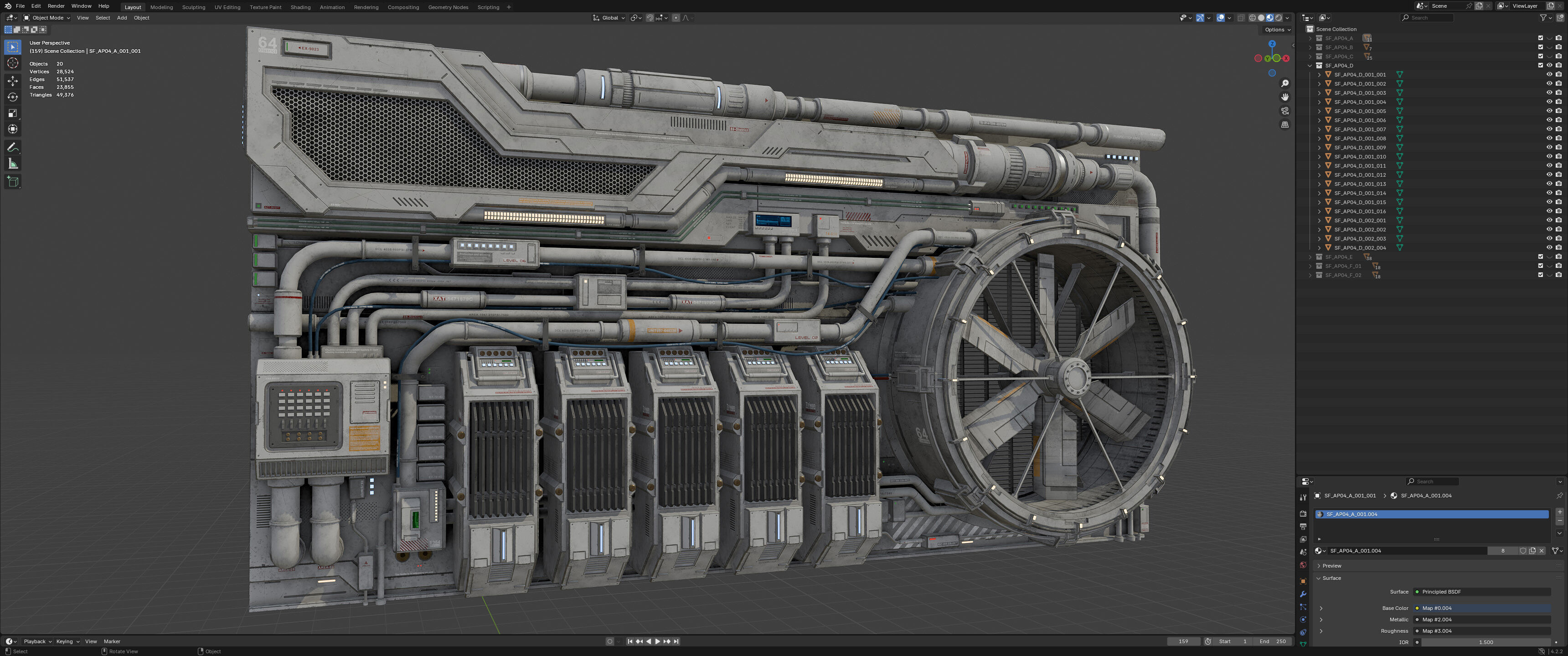 Sci-Fi Architecture Panels Kit Vol 04-PBR Low-poly 3D model_30
