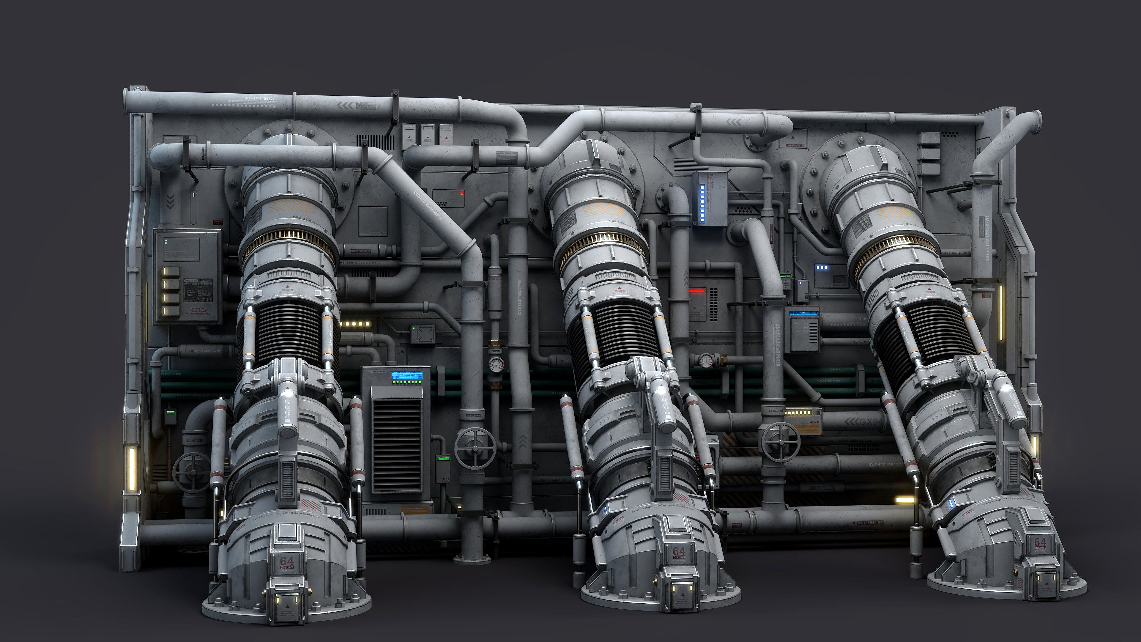 Sci-Fi Architecture Panels Kit Vol 04-PBR Low-poly 3D model_15
