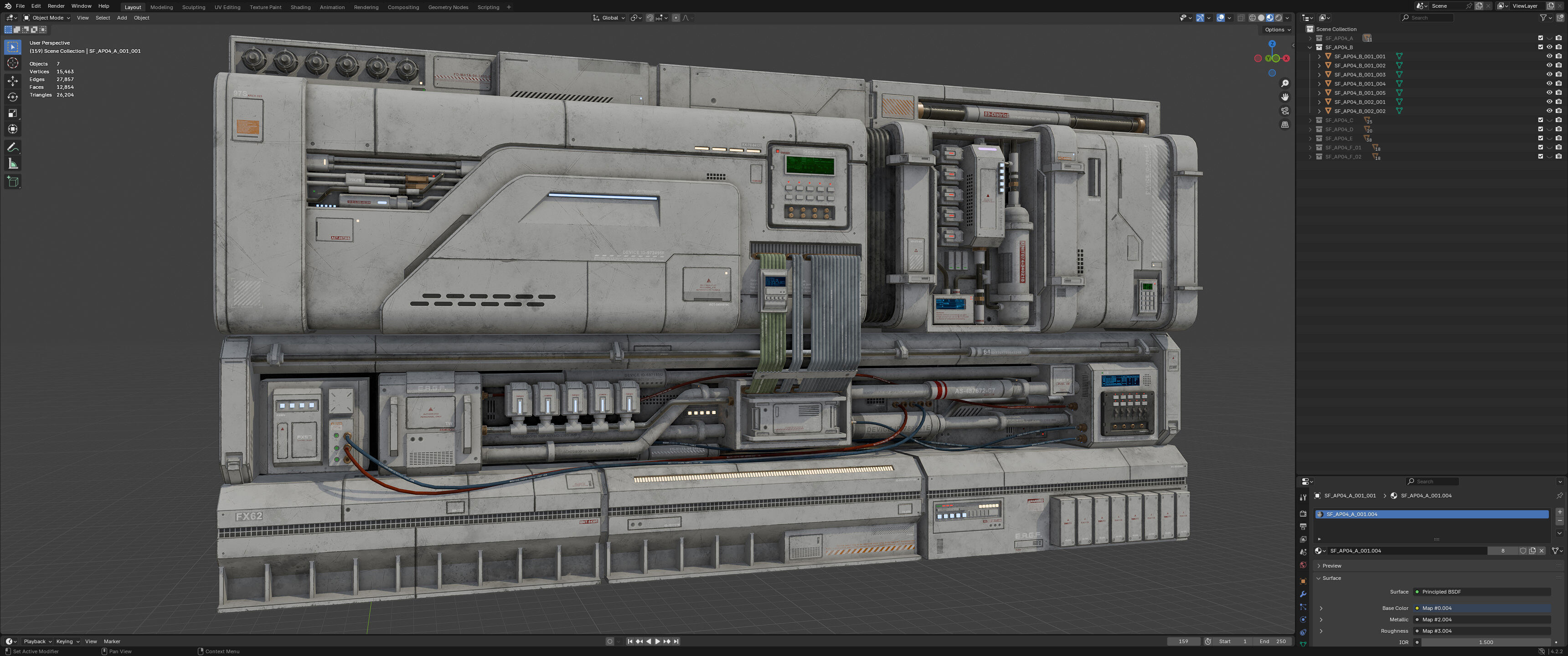 Sci-Fi Architecture Panels Kit Vol 04-PBR Low-poly 3D model_26