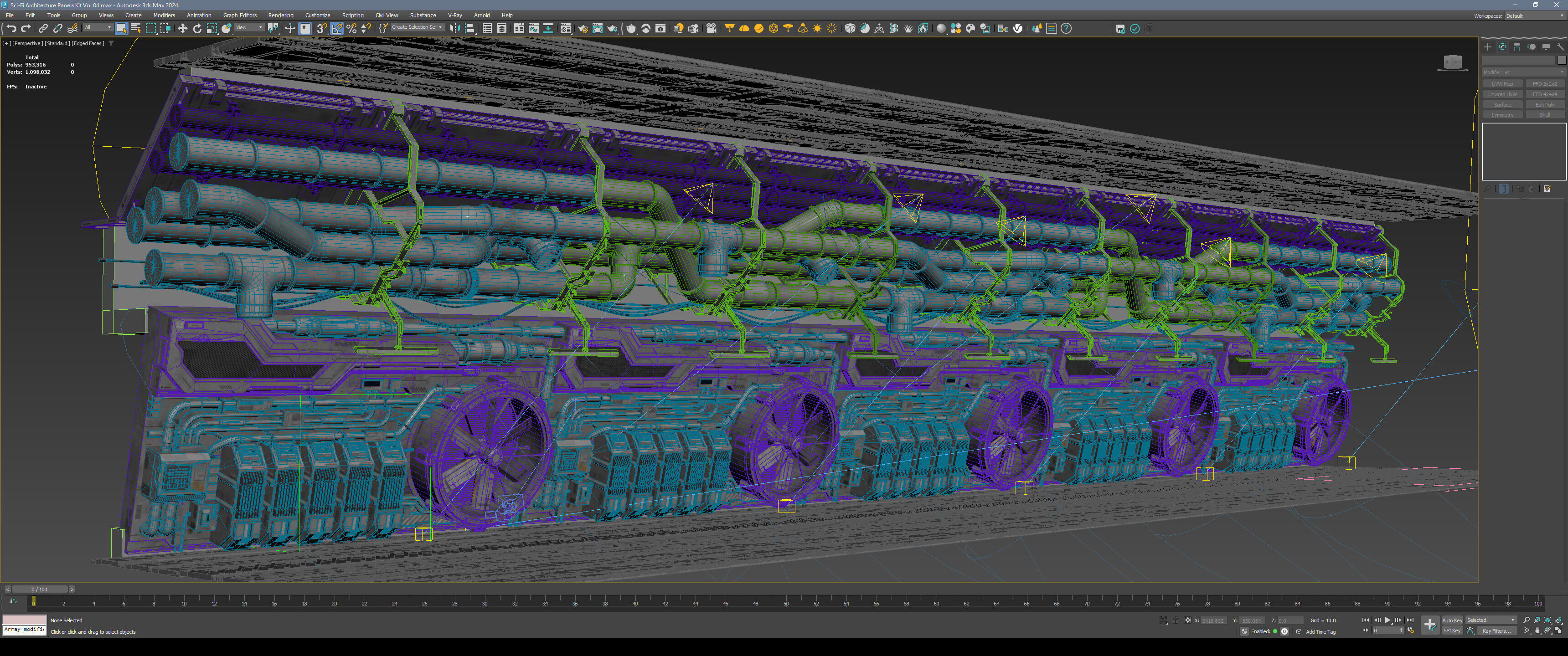 Sci-Fi Architecture Panels Kit Vol 04-PBR Low-poly 3D model_46