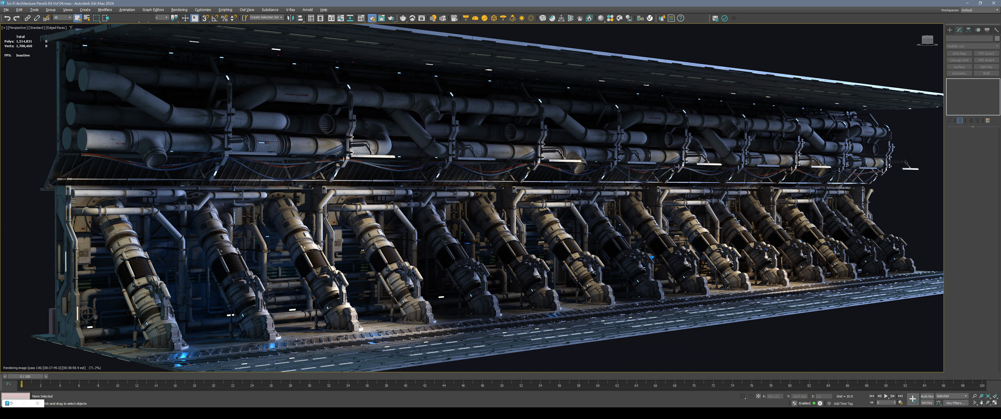 Sci-Fi Architecture Panels Kit Vol 04-PBR Low-poly 3D model_49