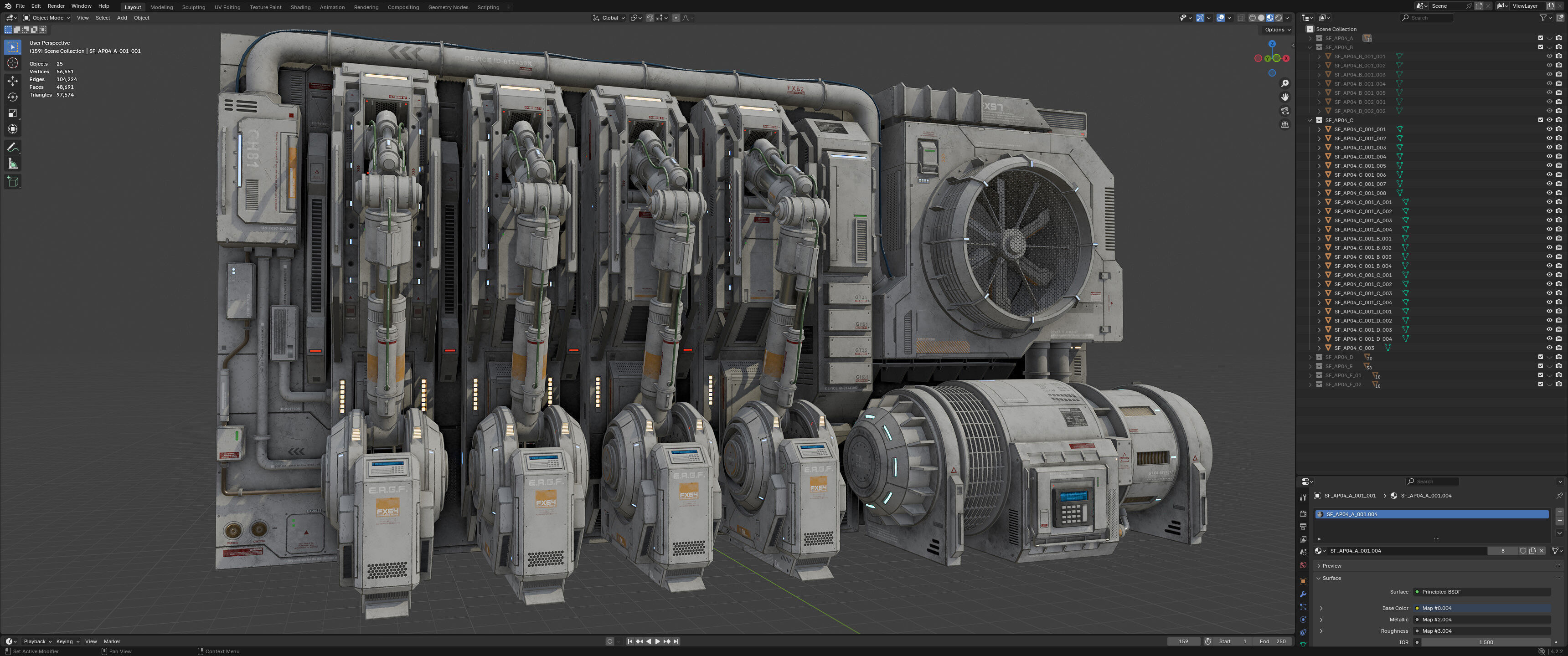 Sci-Fi Architecture Panels Kit Vol 04-PBR Low-poly 3D model_28