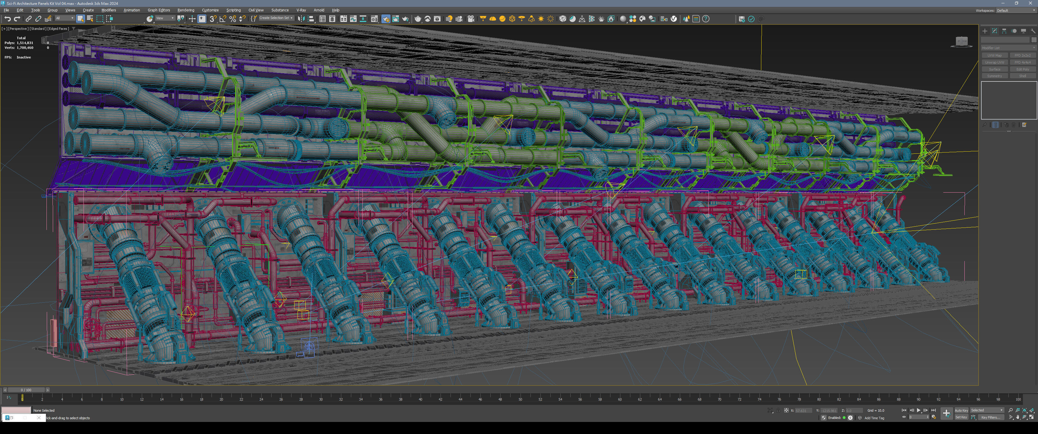 Sci-Fi Architecture Panels Kit Vol 04-PBR Low-poly 3D model_50