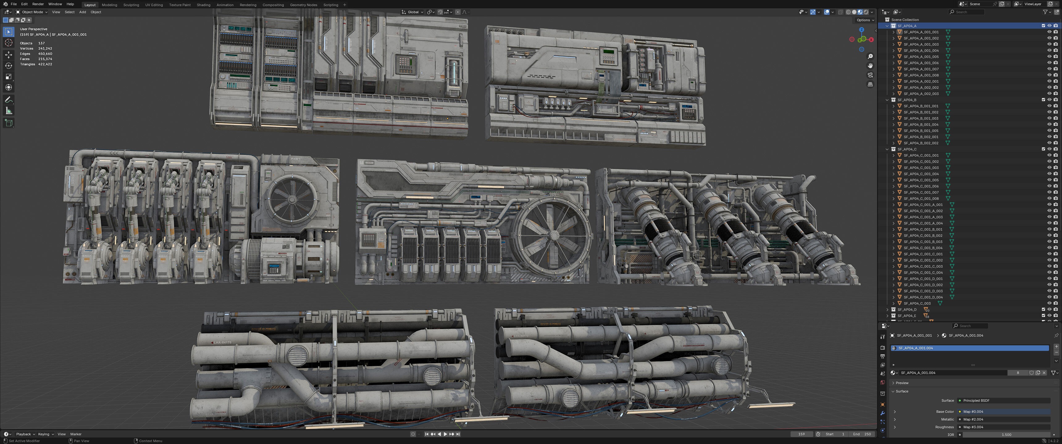 Sci-Fi Architecture Panels Kit Vol 04-PBR Low-poly 3D model_22