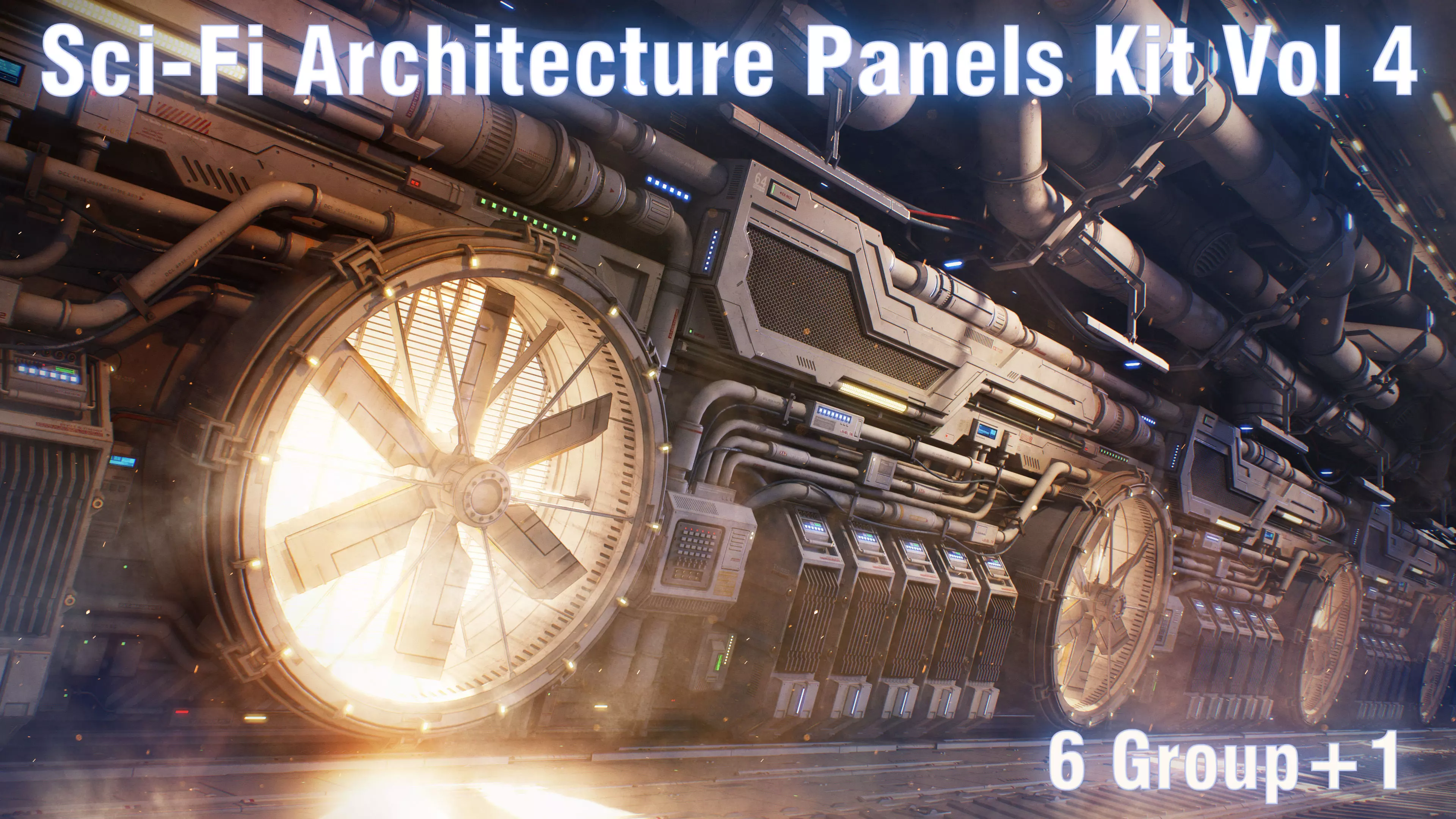 Sci-Fi Architecture Panels Kit Vol 04-PBR Low-poly 3D model_0