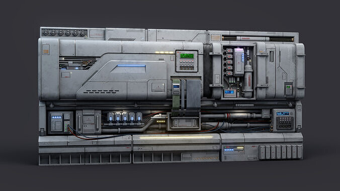 Sci-Fi Architecture Panels Kit Vol 04-PBR Low-poly 3D model 7