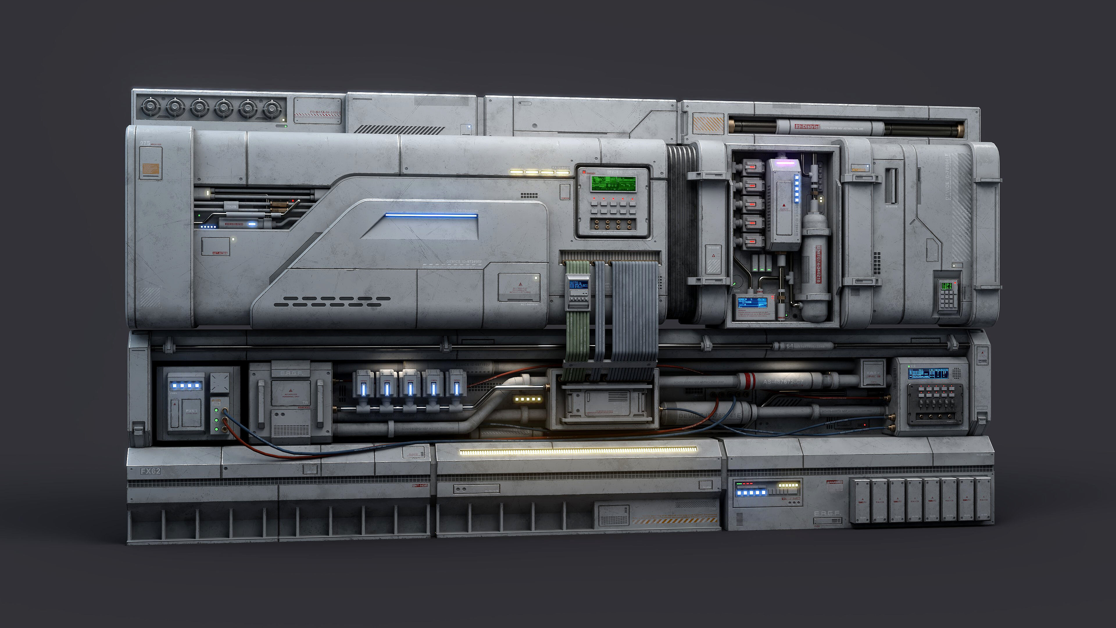 Sci-Fi Architecture Panels Kit Vol 04-PBR Low-poly 3D model_6