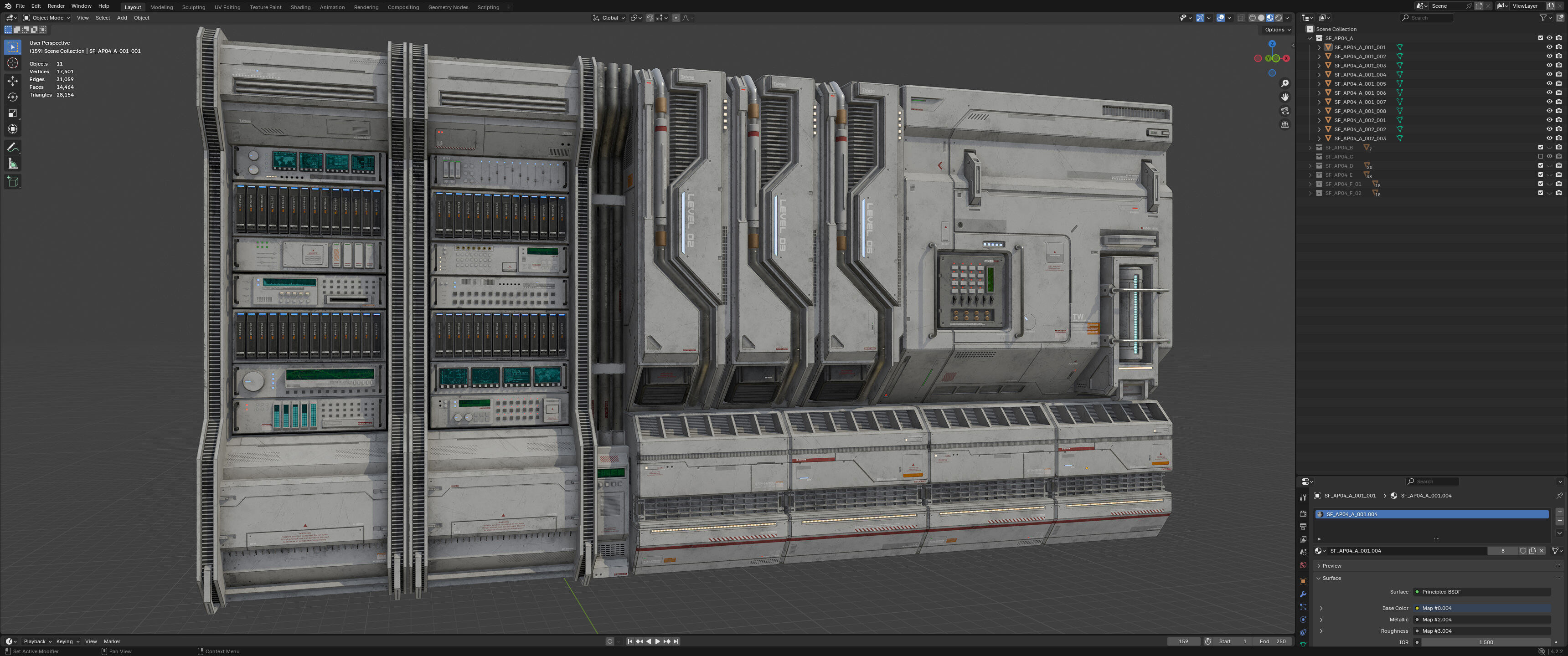 Sci-Fi Architecture Panels Kit Vol 04-PBR Low-poly 3D model_24