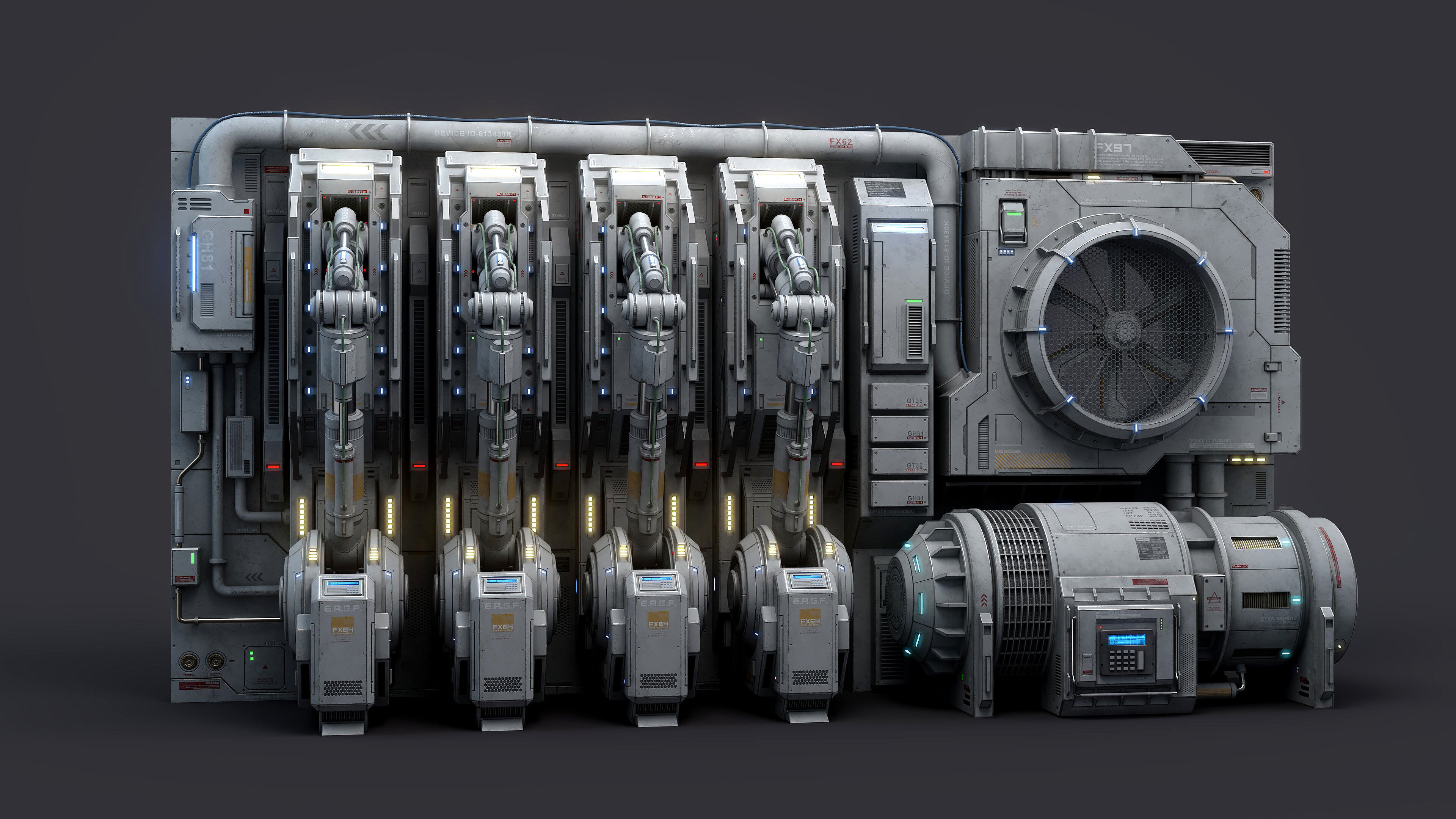 Sci-Fi Architecture Panels Kit Vol 04-PBR Low-poly 3D model_9
