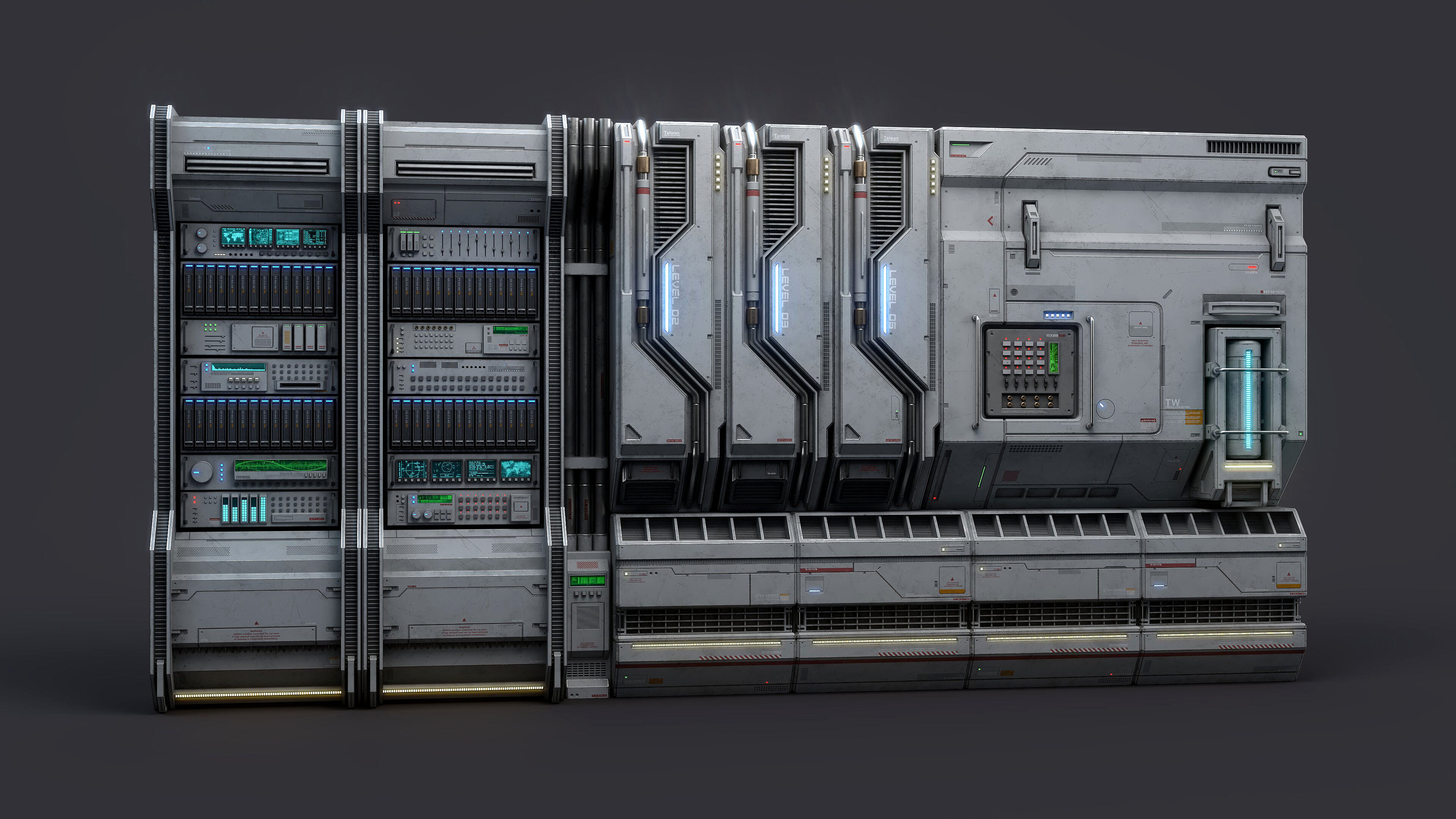 Sci-Fi Architecture Panels Kit Vol 04-PBR Low-poly 3D model_3