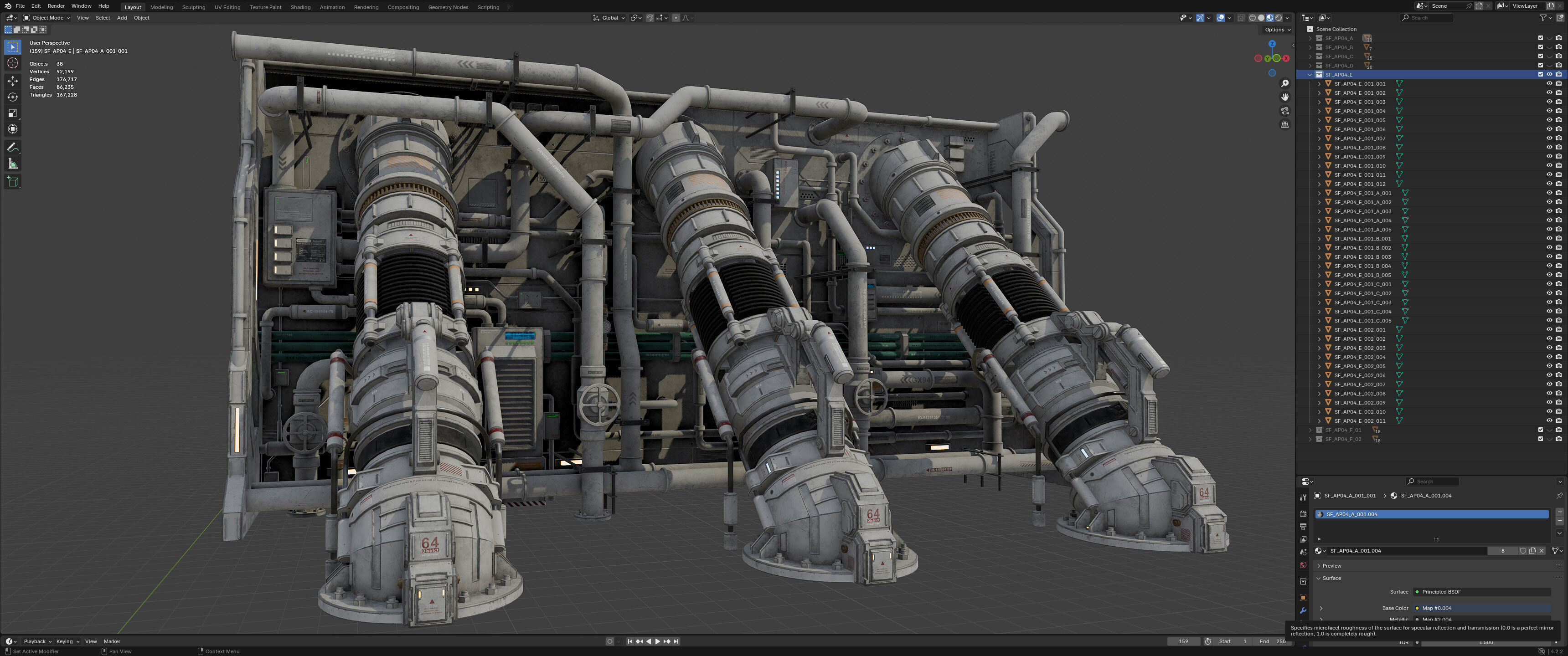 Sci-Fi Architecture Panels Kit Vol 04-PBR Low-poly 3D model_32