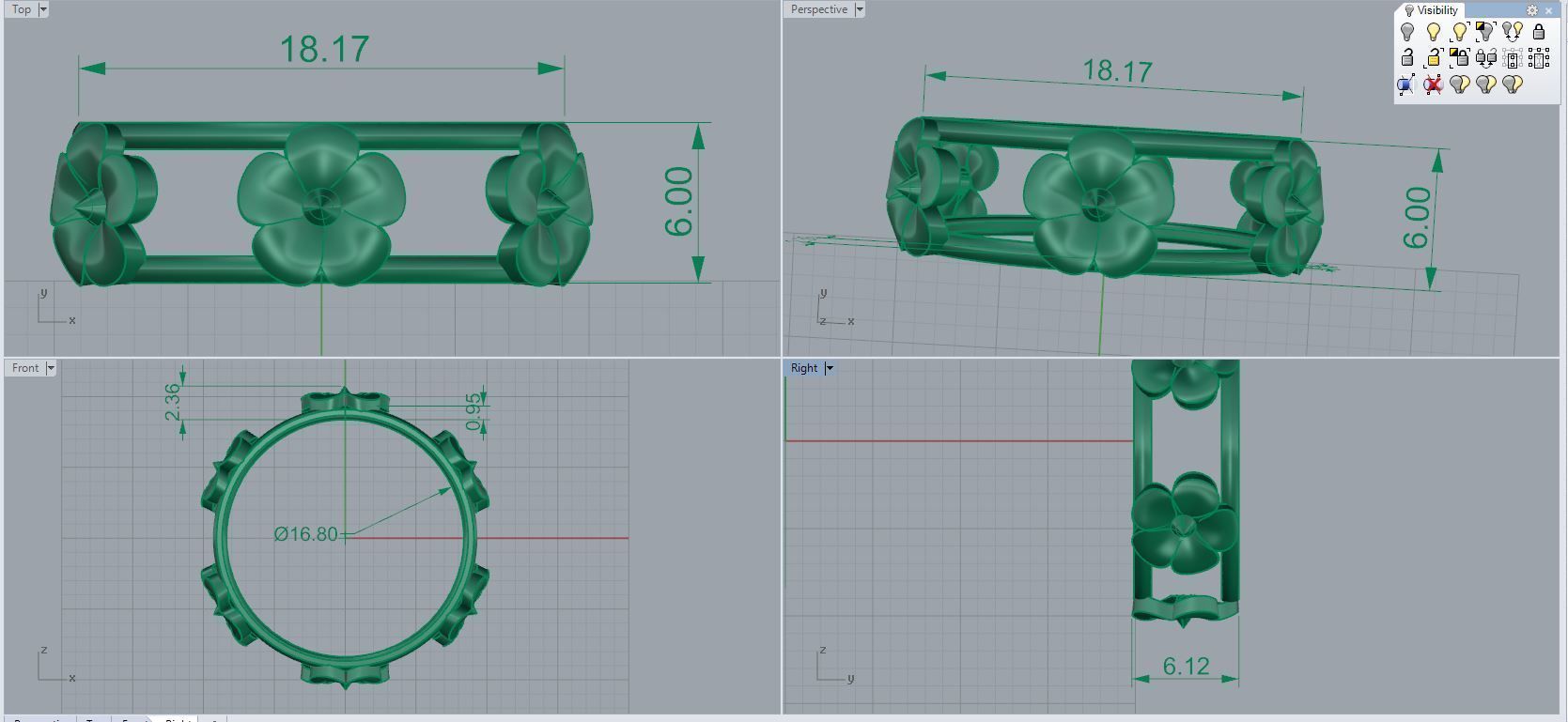 Plain Band ring  59 3D print model_5