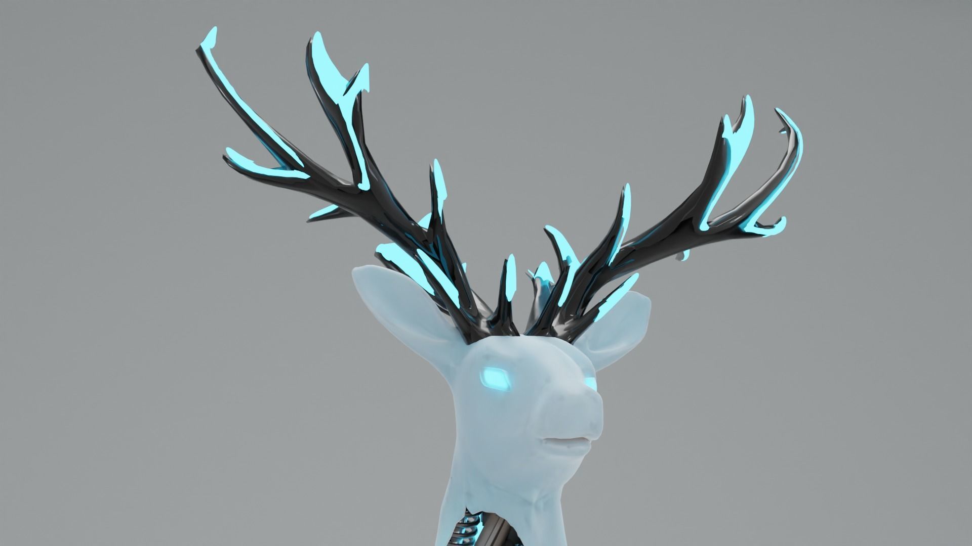 Mechanical Deer Show Piece Sculpture 3D model_2