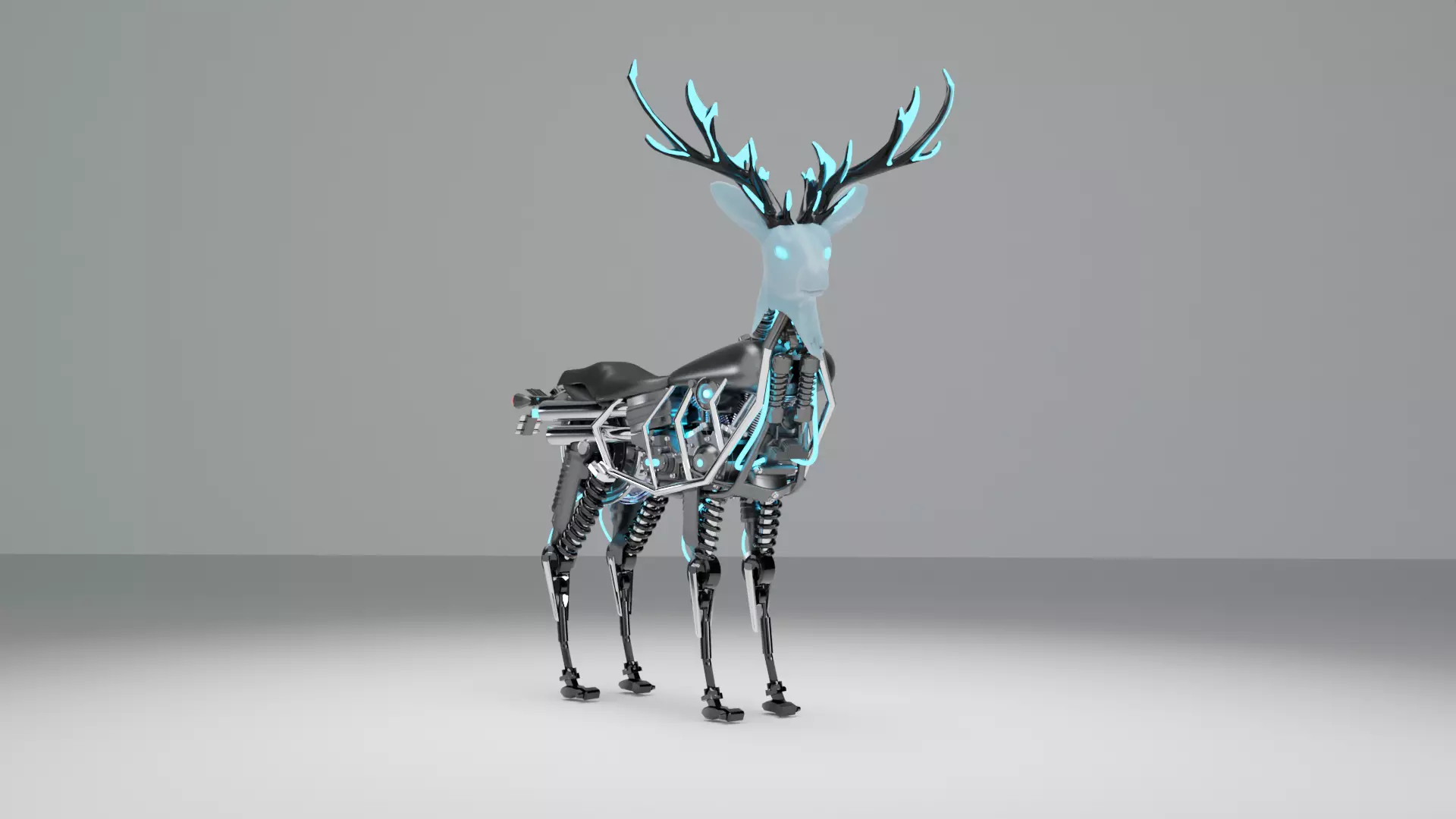 Mechanical Deer Show Piece Sculpture 3D model_0
