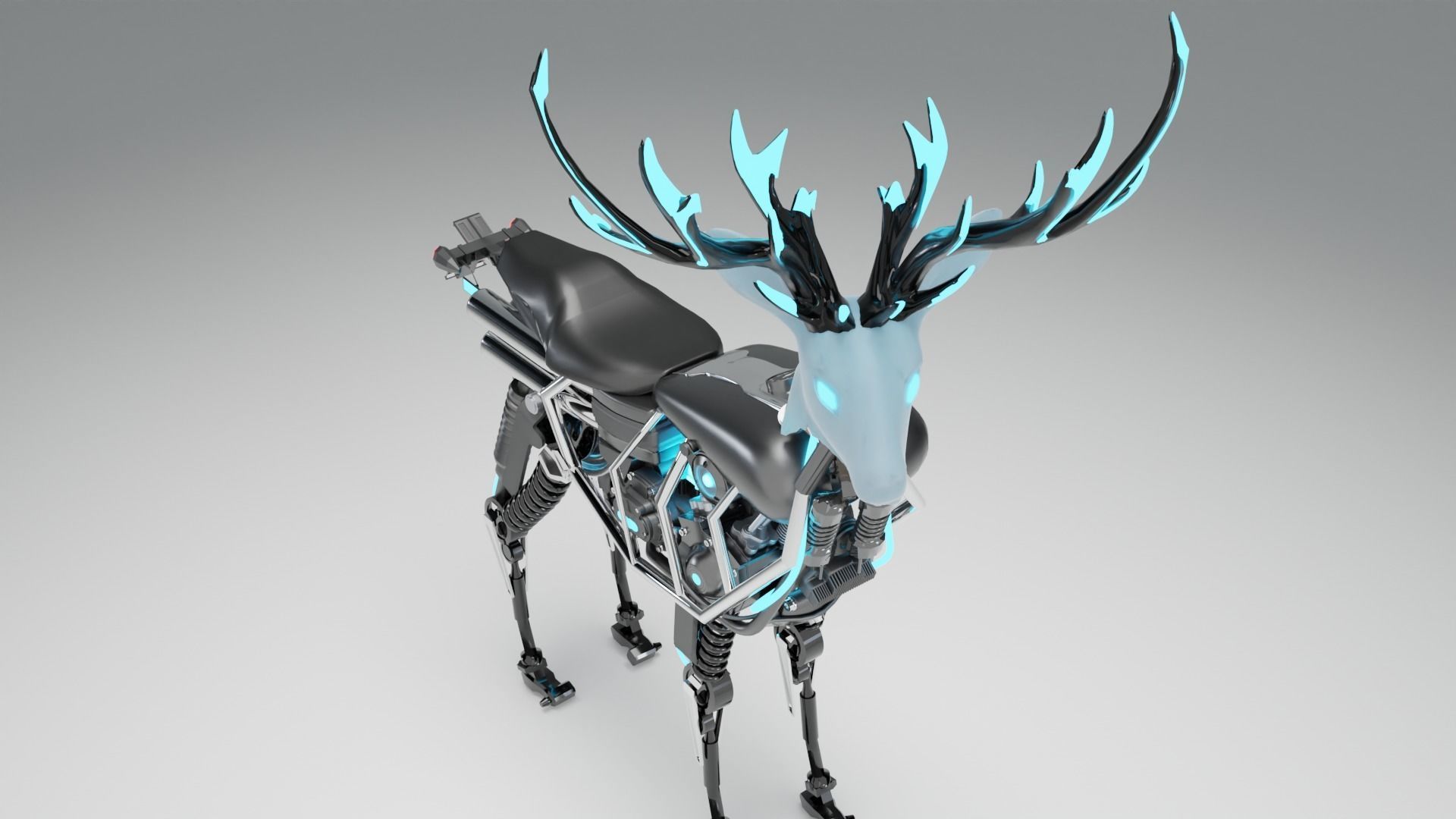 Mechanical Deer Show Piece Sculpture 3D model_3