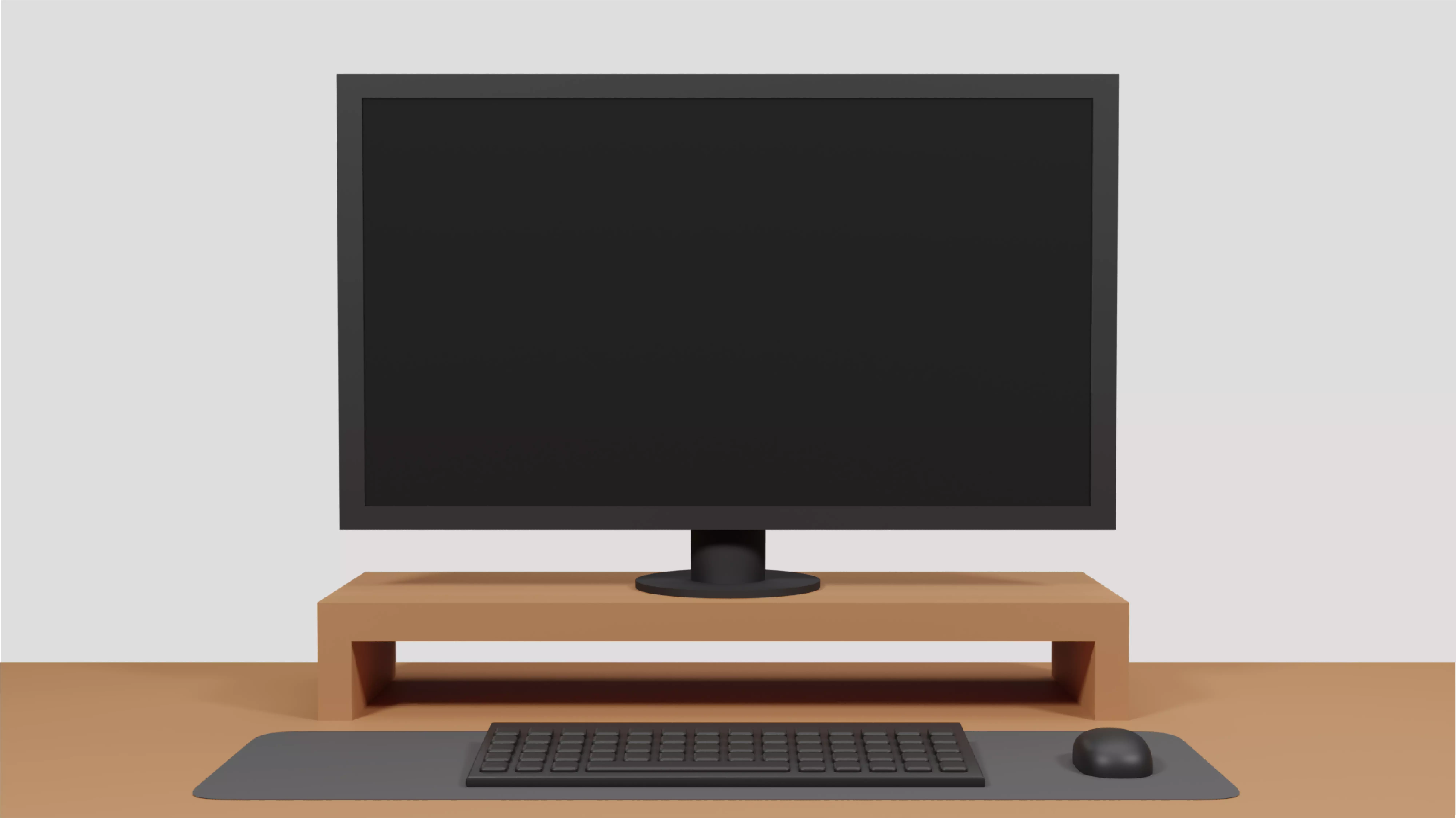 Monitor Mouse and Keyboard 3D Model Lowpoly Low-poly 3D model_0