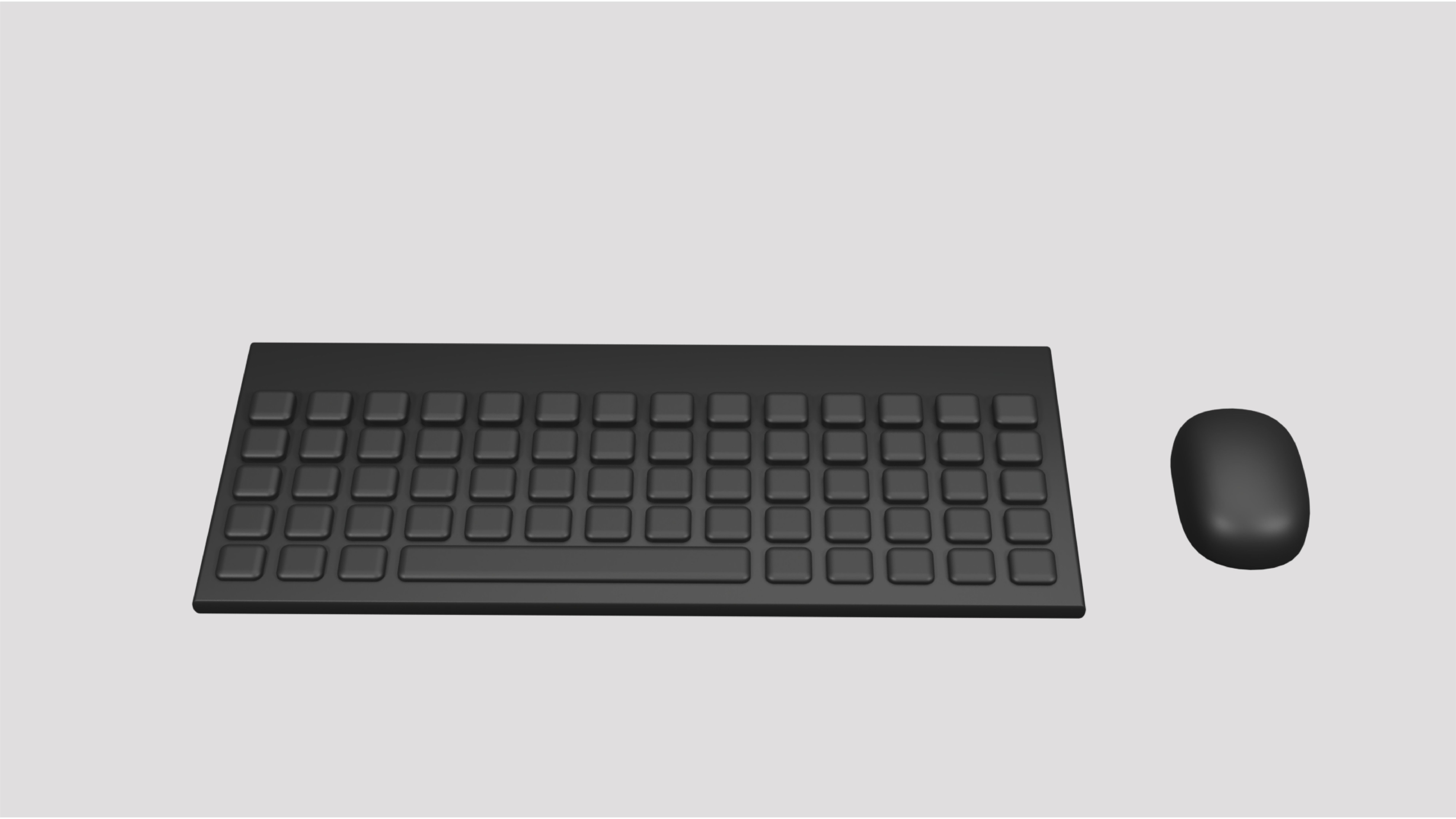 Monitor Mouse and Keyboard 3D Model Lowpoly Low-poly 3D model_4