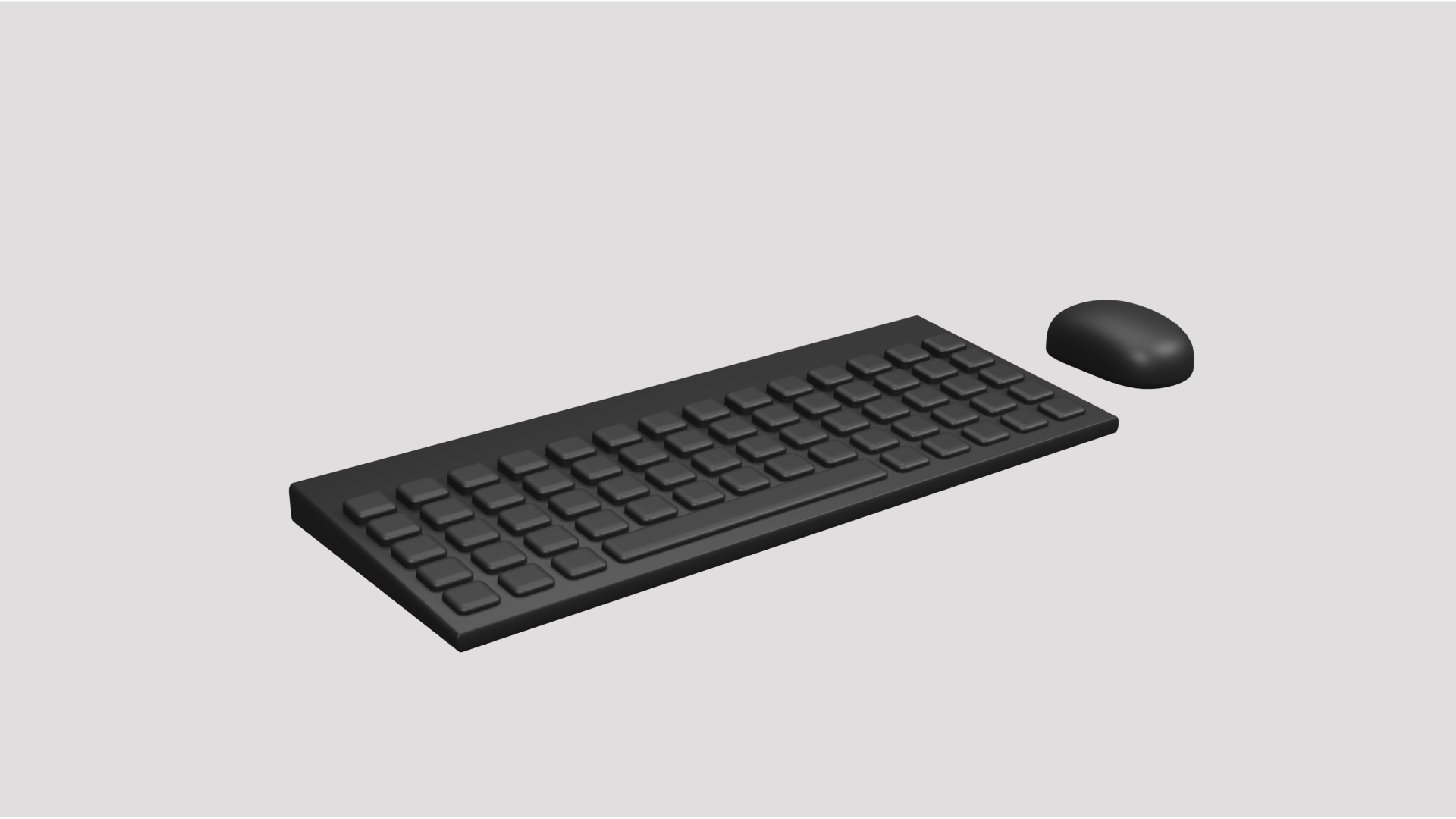 Monitor Mouse and Keyboard 3D Model Lowpoly Low-poly 3D model_5