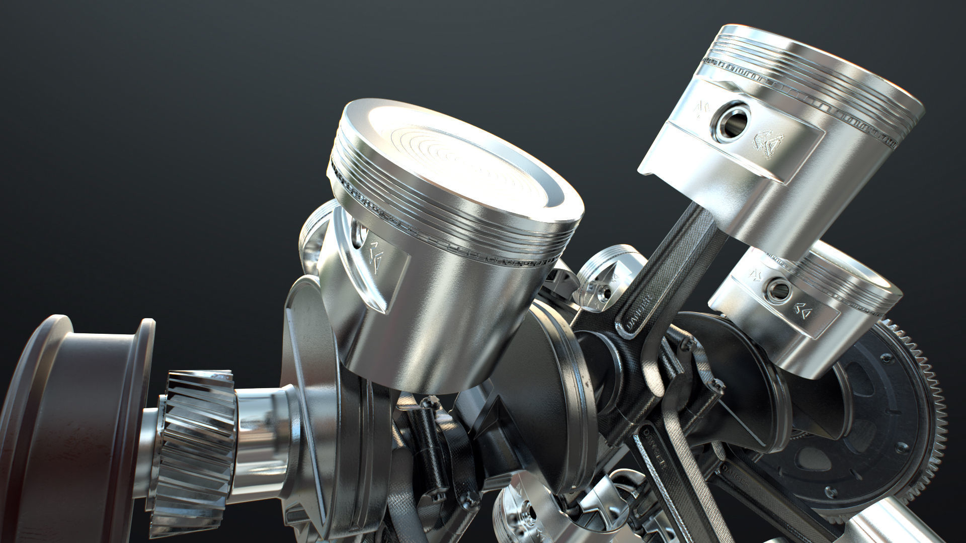 X12 Engine Working Animated 3D model animated rigged | CGTrader
