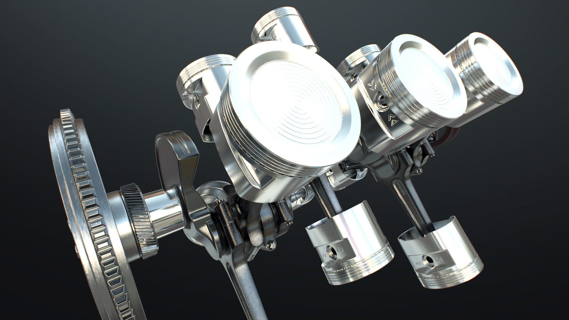 X12 Engine Working Animated 3D model animated rigged | CGTrader