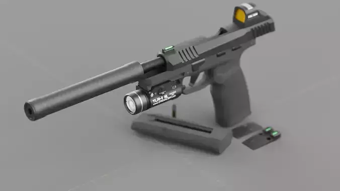 SIG P322 Suppressed Low-poly 3D model