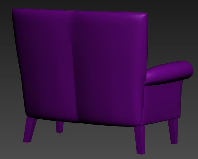 Contemporary sofa fabric and Gold foil Low-poly 3D model_11