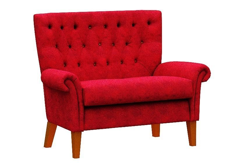 Contemporary sofa fabric and Gold foil Low-poly 3D model_1