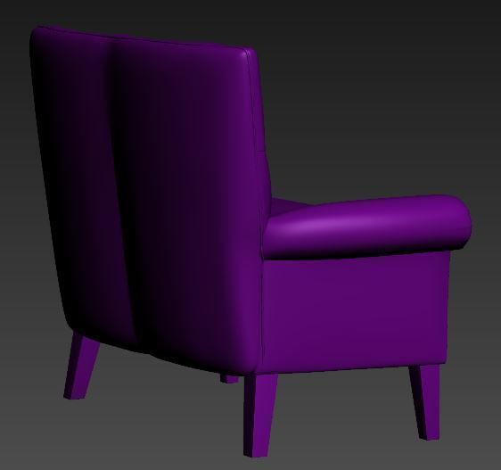 Contemporary sofa fabric and Gold foil Low-poly 3D model_10